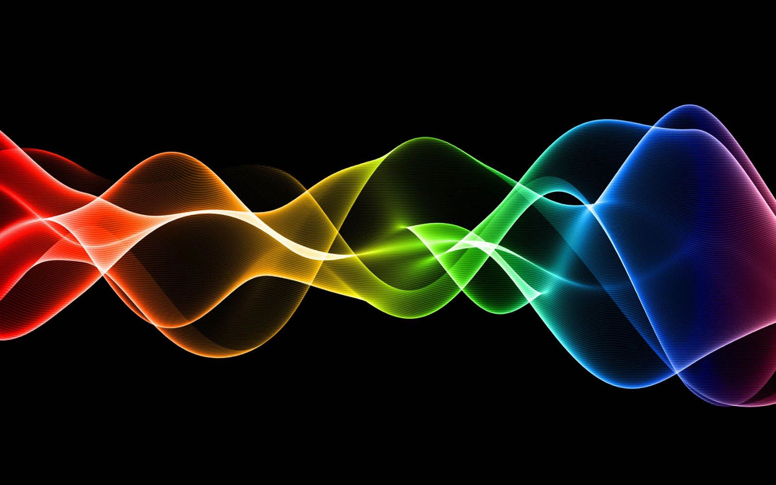 Wellen, Regenbogenfarben, Schwarzer Hintergrund, Abstrakt, Fließend, HD Wallpaper