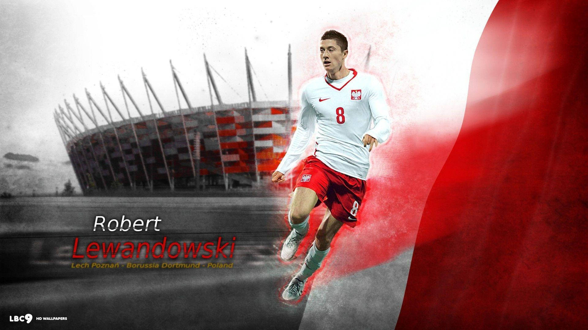 Robert Lewandowski, PGE Narodowy, Polnische Nationalmannschaft, Polen, Rot-Weiß, Full-HD-Hintergrundbild