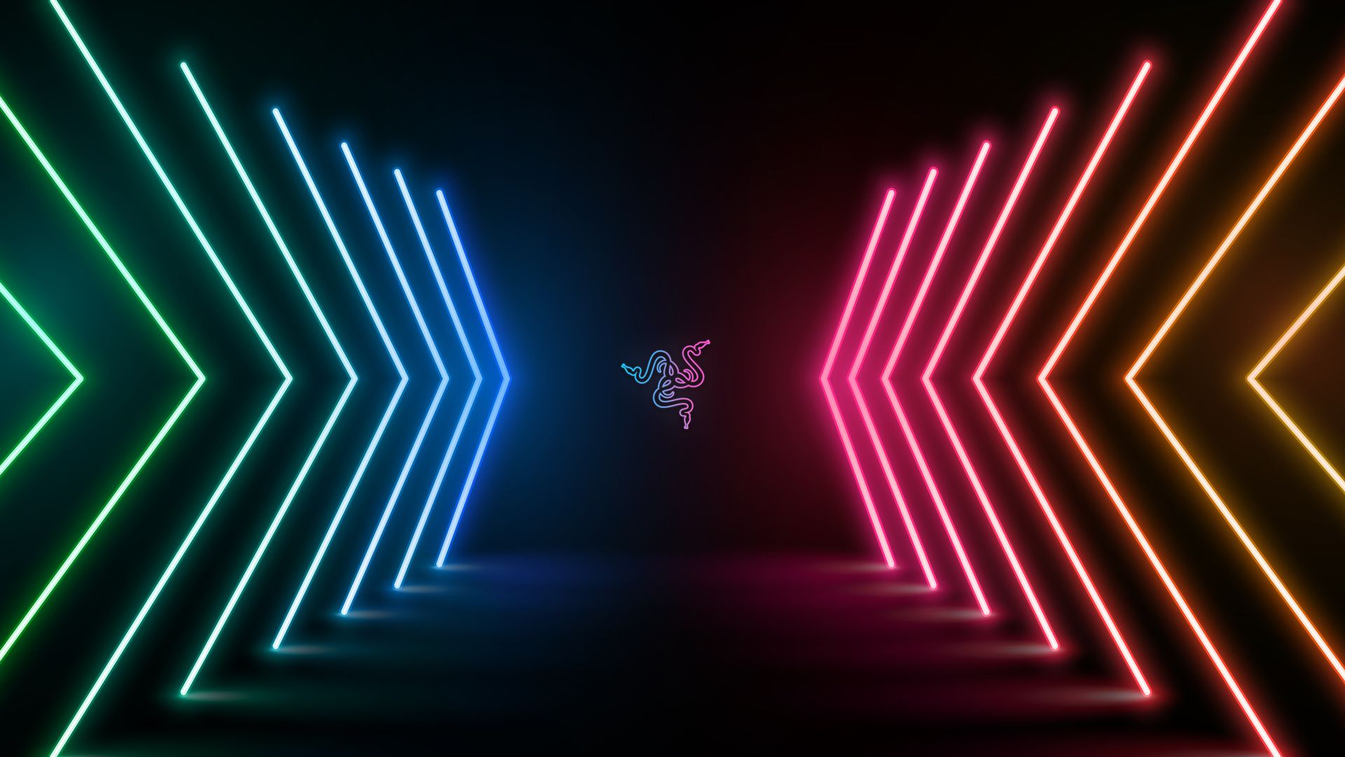 Razer, Logo, Pfeile, Neonlinien, Gaming, Full HD 1080p, Desktop-Hintergrundbild