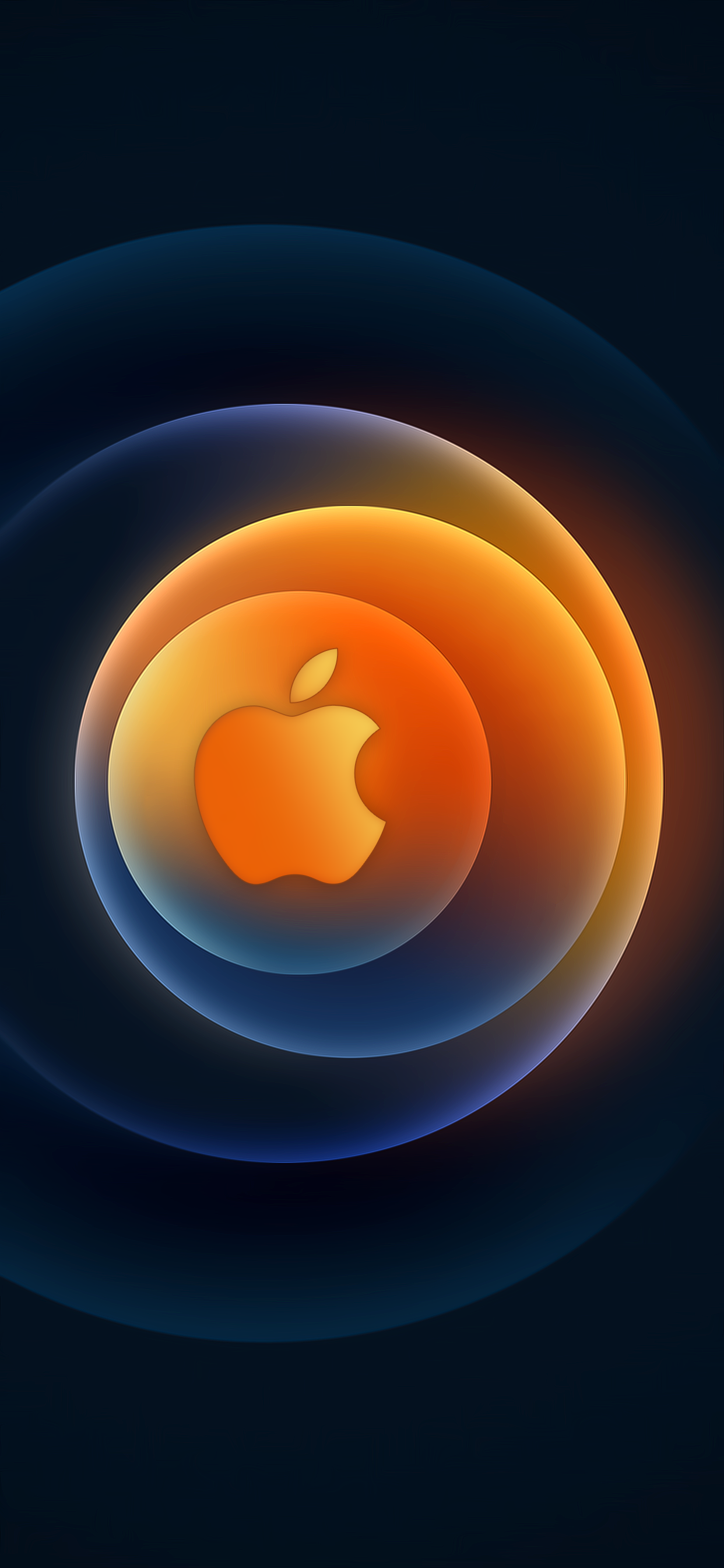 Apple-Logo, Hi, Speed, Apple Event, Orangefarbenes Leuchten, Dunkelblau, Full HD, Handy-Hintergrundbild