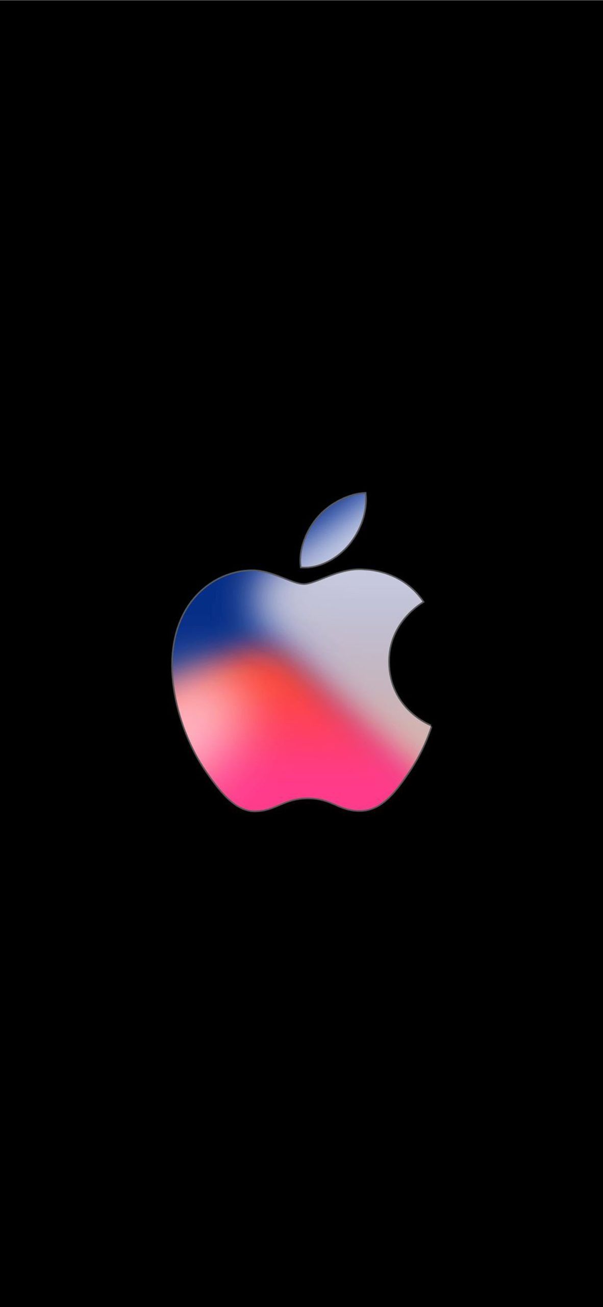 Apple-Logo, Farbverlauf, Schwarzer Hintergrund, Minimalistisch, Sperrbildschirm fürs iPhone