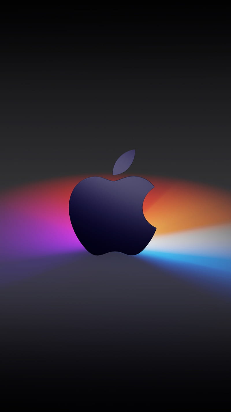 Apple-Logo, Farbverlauf, Schwarzer Hintergrund, Minimalistisch, Sperrbildschirm fürs iPhone