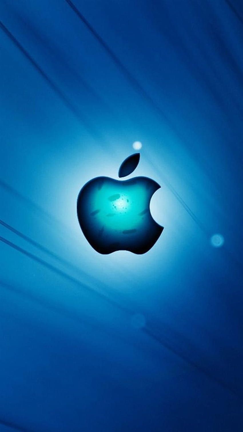 Apple-Logo, Blau, Leuchtend, Abstrakt, HD, Hintergrundbild fürs Handy