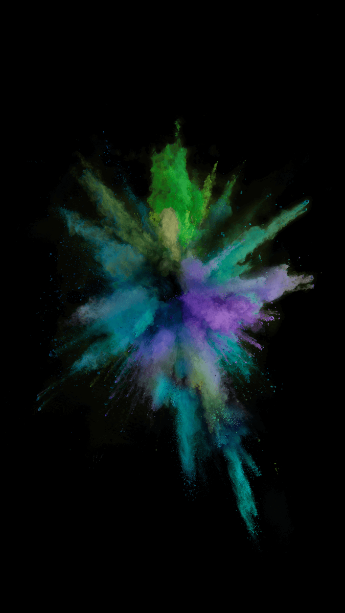 Farbexplosion, Pulver, Bunt, Schwarzer Hintergrund, macOS, Sperrbildschirm fürs iPhone