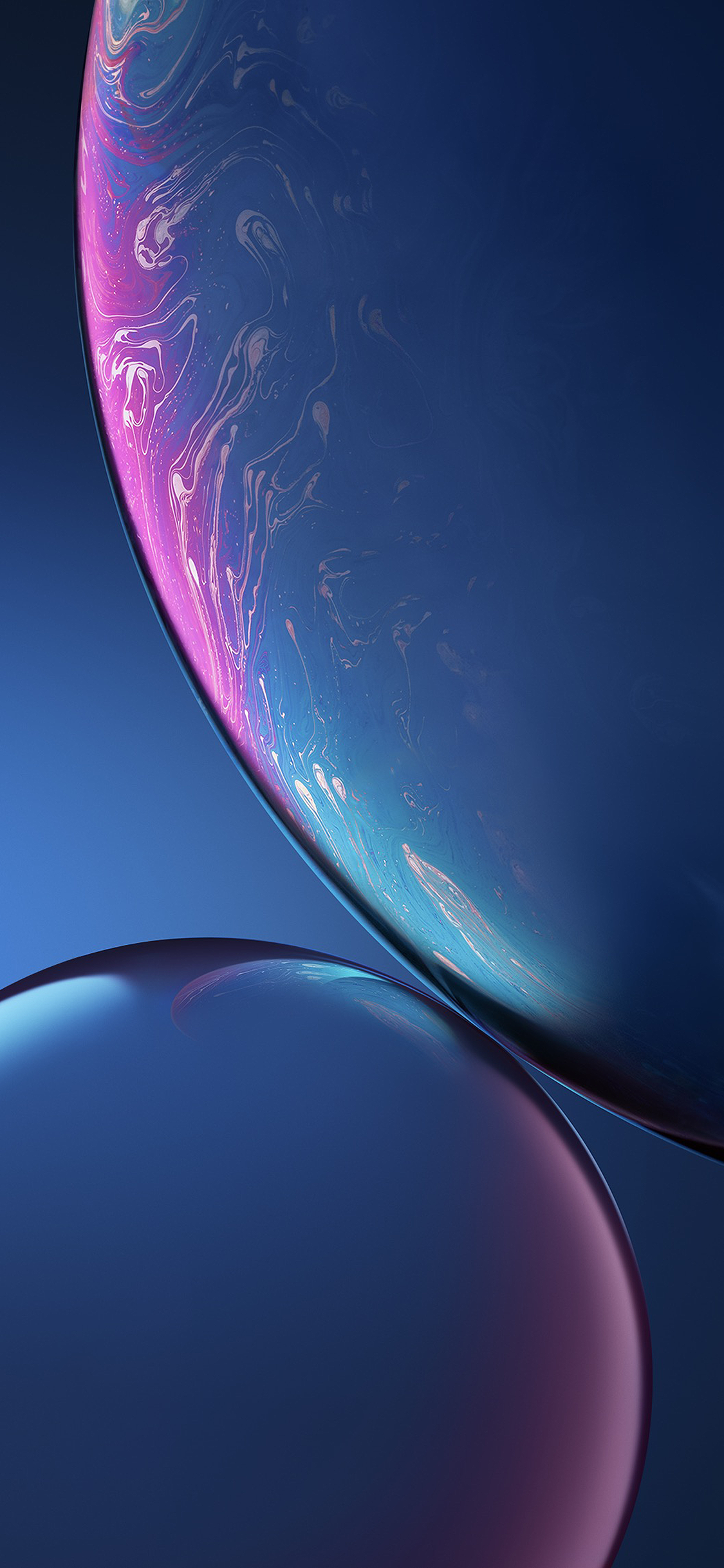 iPhone XR, Apple, Blasen, Blau, Abstrakt, Full HD, Hintergrundbild fürs Handy