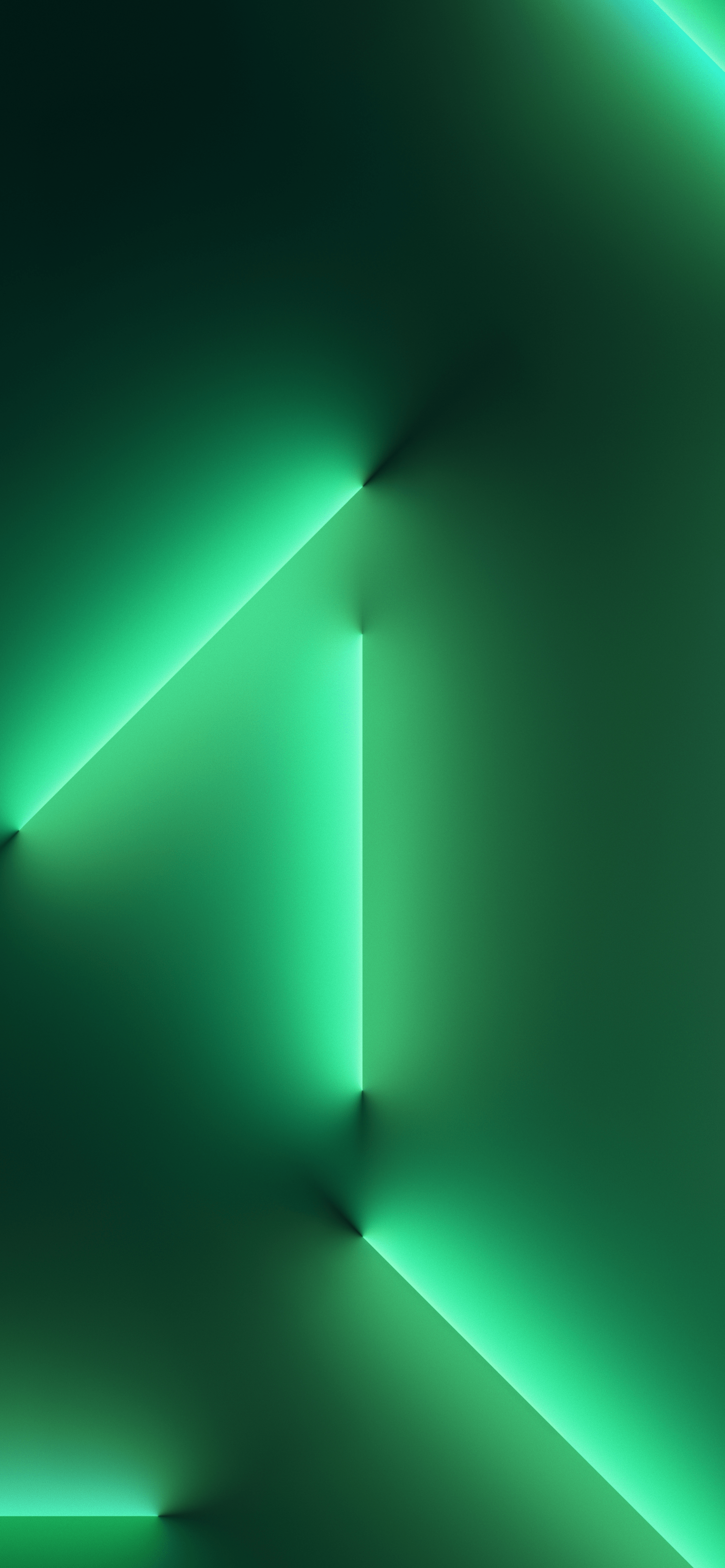 iPhone 13 Pro, Apple, Grünes Licht, Neonlinien, Abstrakt, QHD+, Handy-Hintergrund