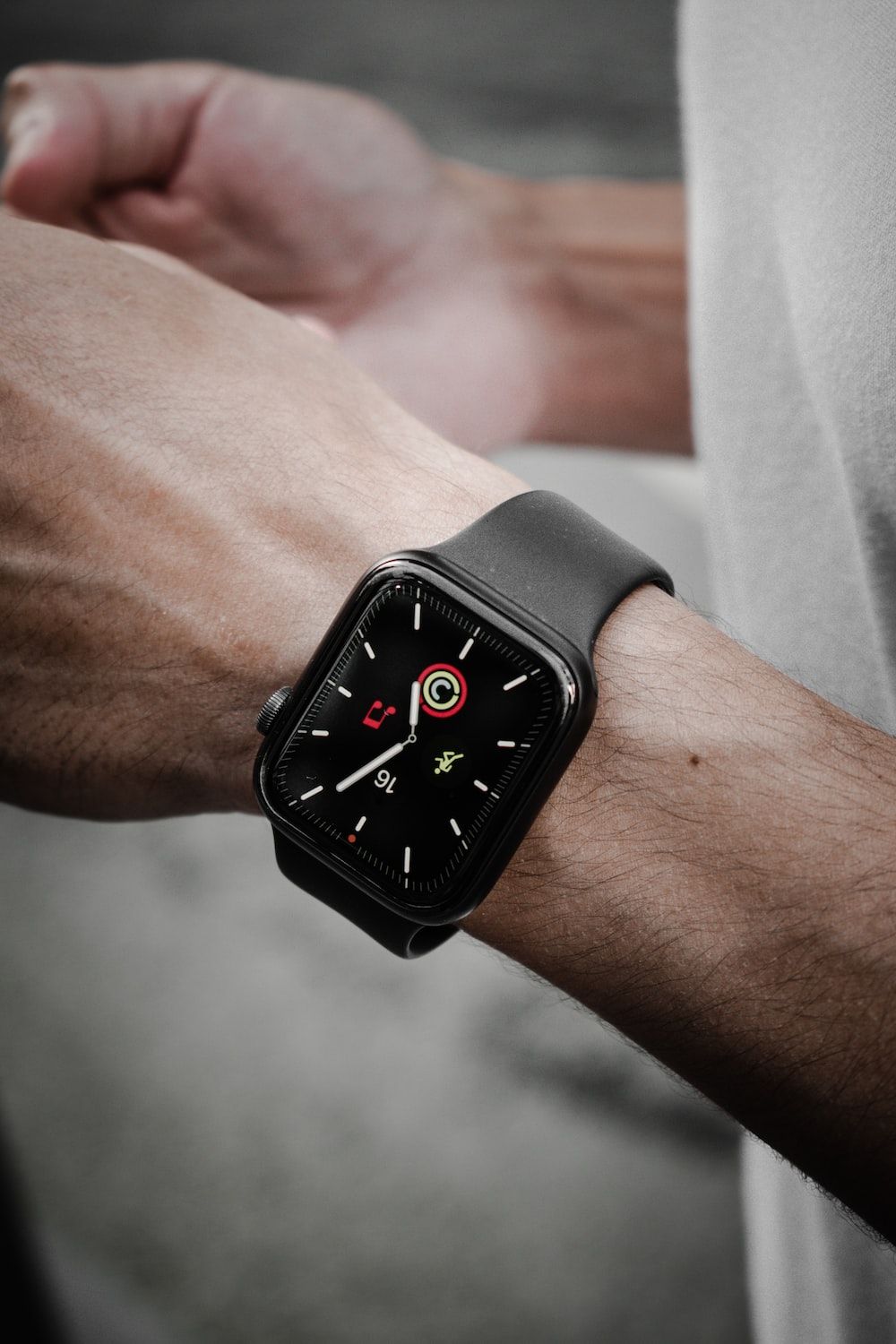 Apple Watch, Handgelenk, Armbanduhr, Schwarzes Zifferblatt, Wallpaper