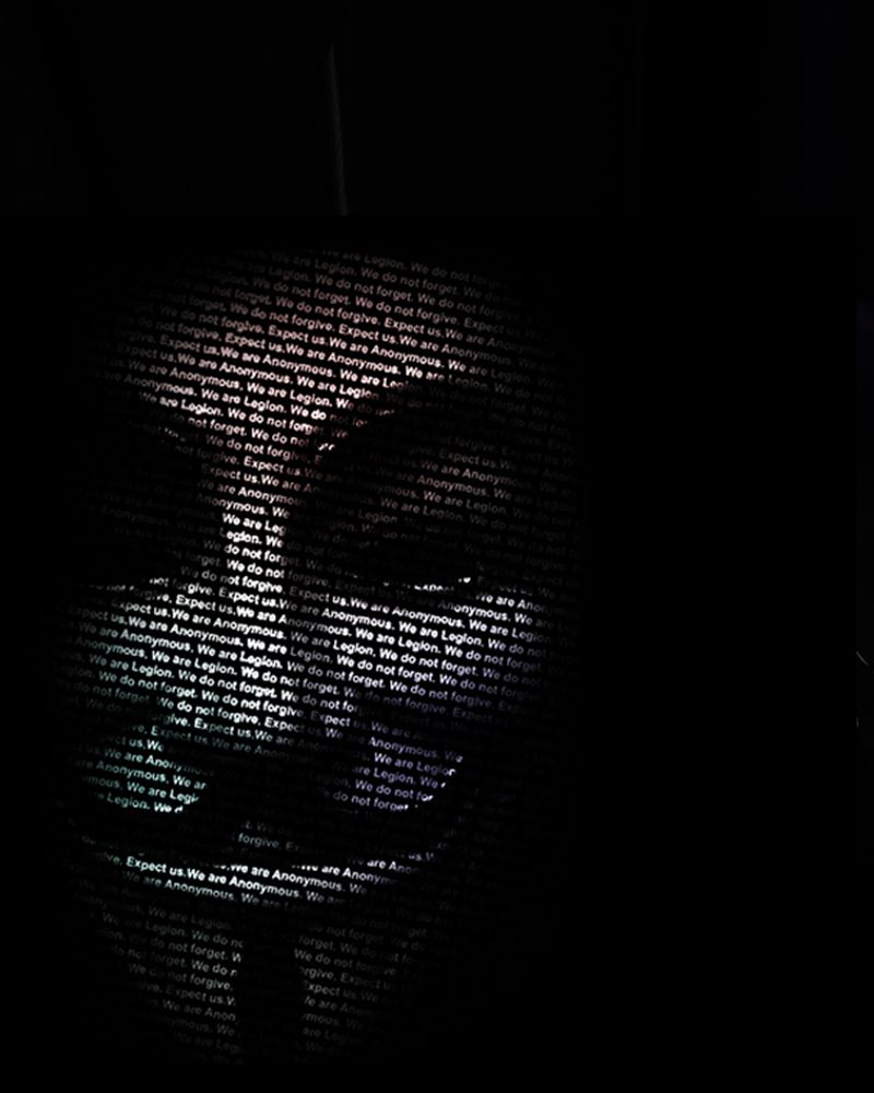 Guy-Fawkes-Maske, Anonymous, Dunkel, Schwarzer Hintergrund, Apple-Watch-Zifferblatt
