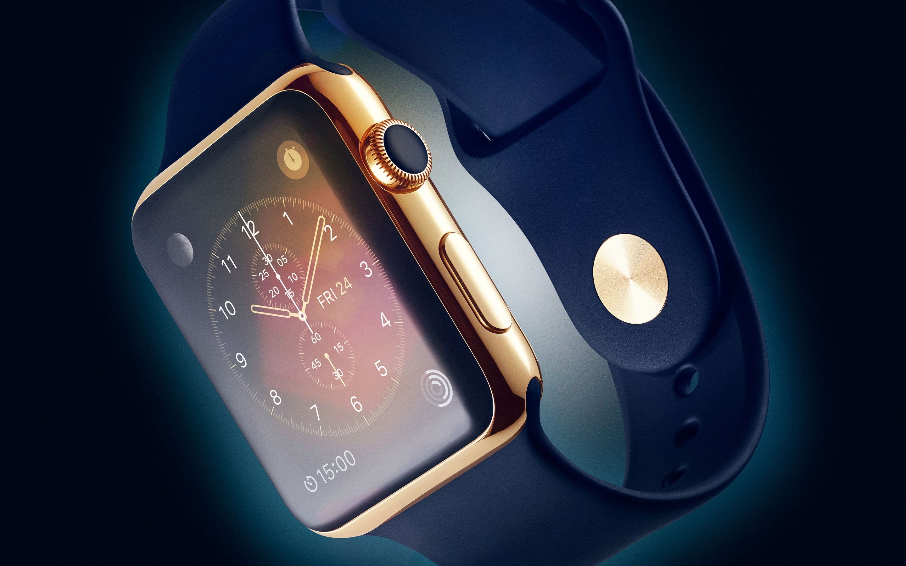 Apple Watch Edition, Apple Watch, Gold, Zifferblatt, Dunkelblau, Wallpaper