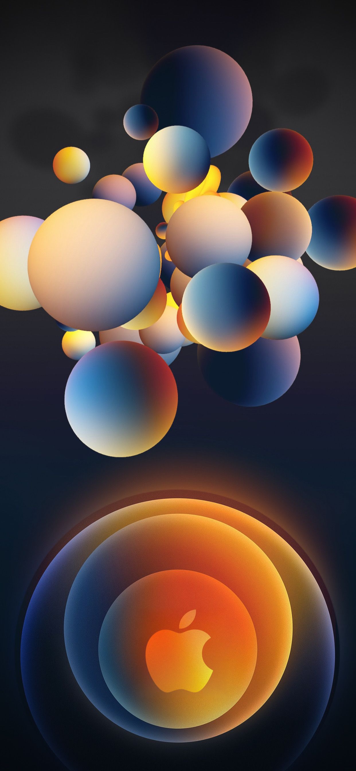 Kugeln, Apple-Logo, Bunt, 3D, Abstrakt, Hintergrundbild für die Apple Watch