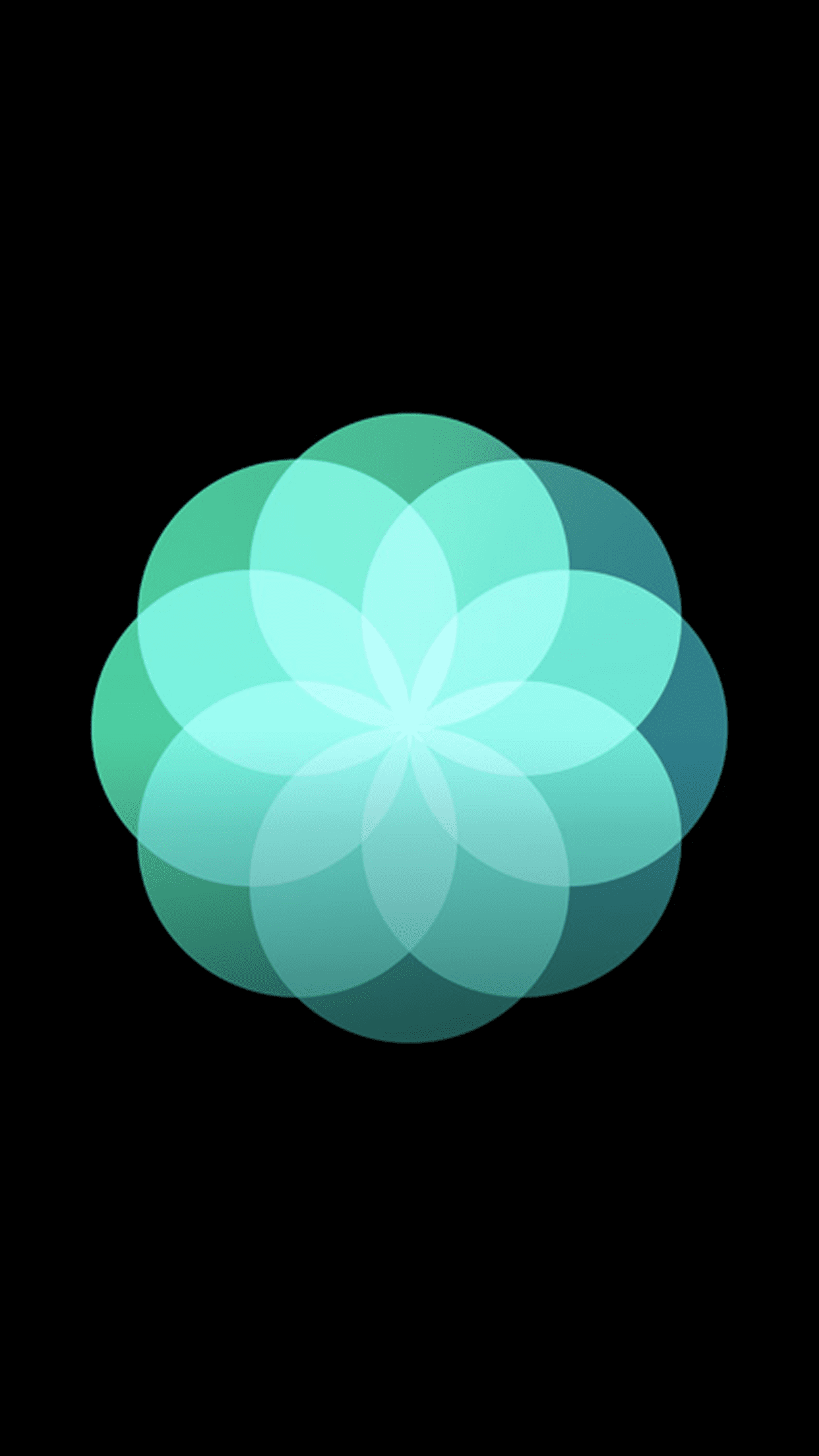 Atmen, watchOS, Blüte, Mintgrün, Schwarzer Hintergrund, Apple Watch, Zifferblatt