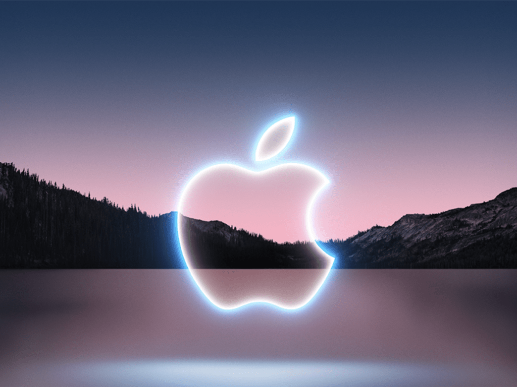 California Streaming, Apple Event, Apple-Logo, Leuchtend, Berge, Apple Watch, Hintergrundbild