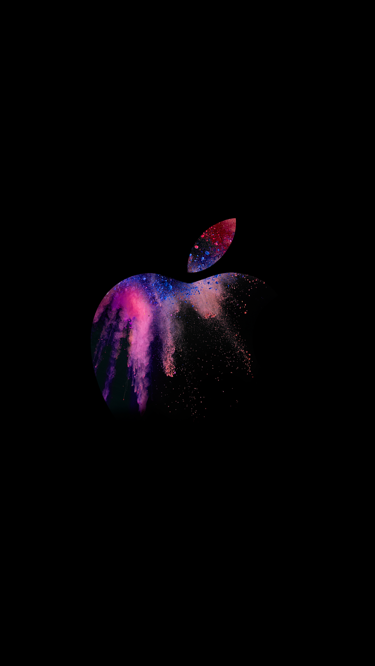 Apple-Logo, Bunt, Schwarzer Hintergrund, Minimalistisch, Zifferblatt für die Apple Watch
