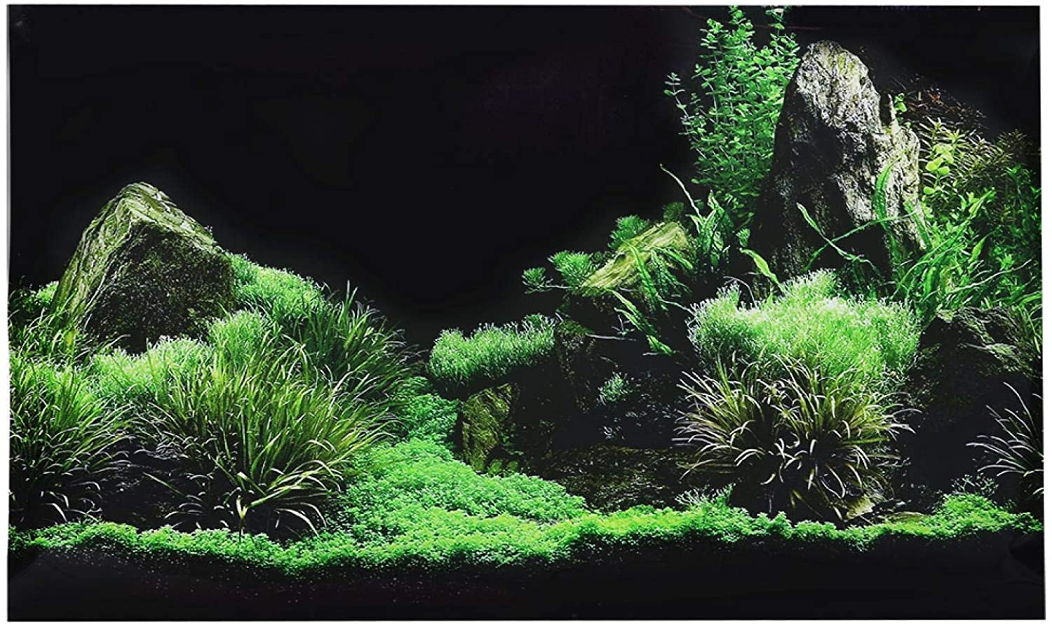 Aquascaping, Steine, Moos, Schwarzer Hintergrund, Grün, HD Wallpaper