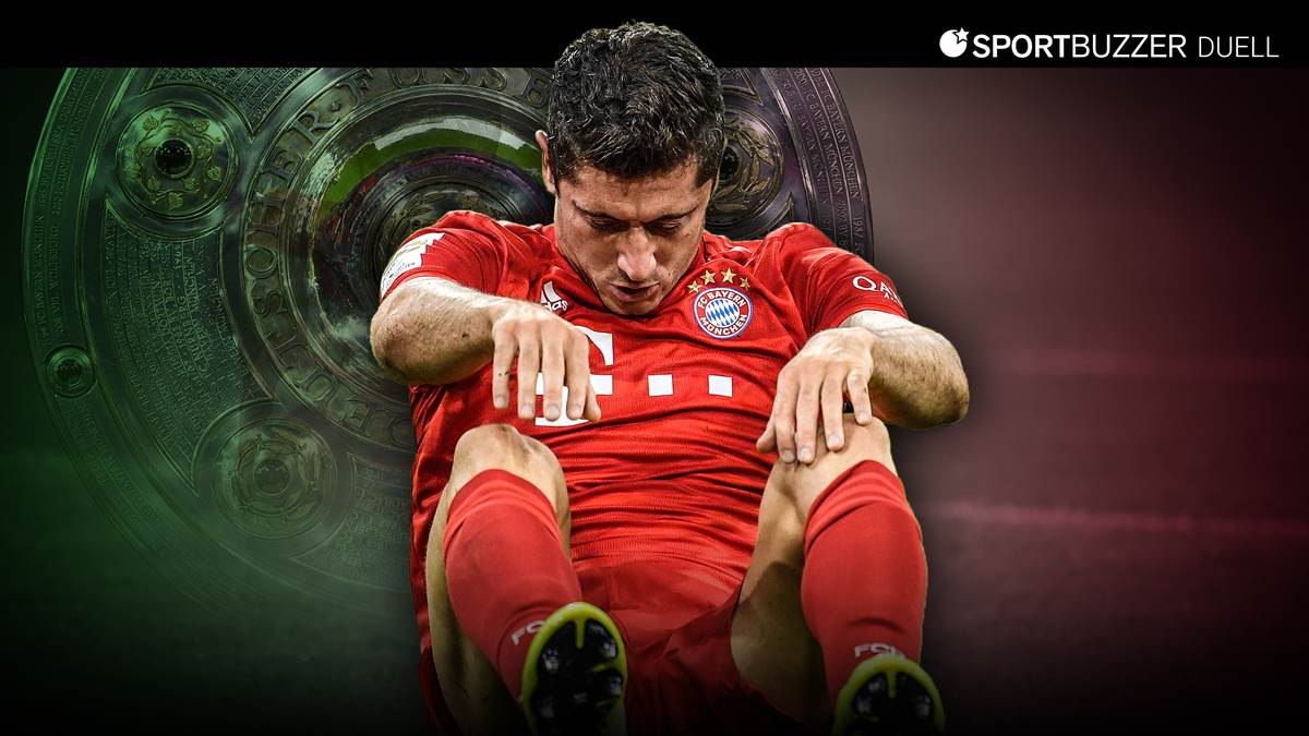 Robert Lewandowski, FC Bayern München, Meisterschale, Sitzend, Sportbuzzer, Hintergrundbild