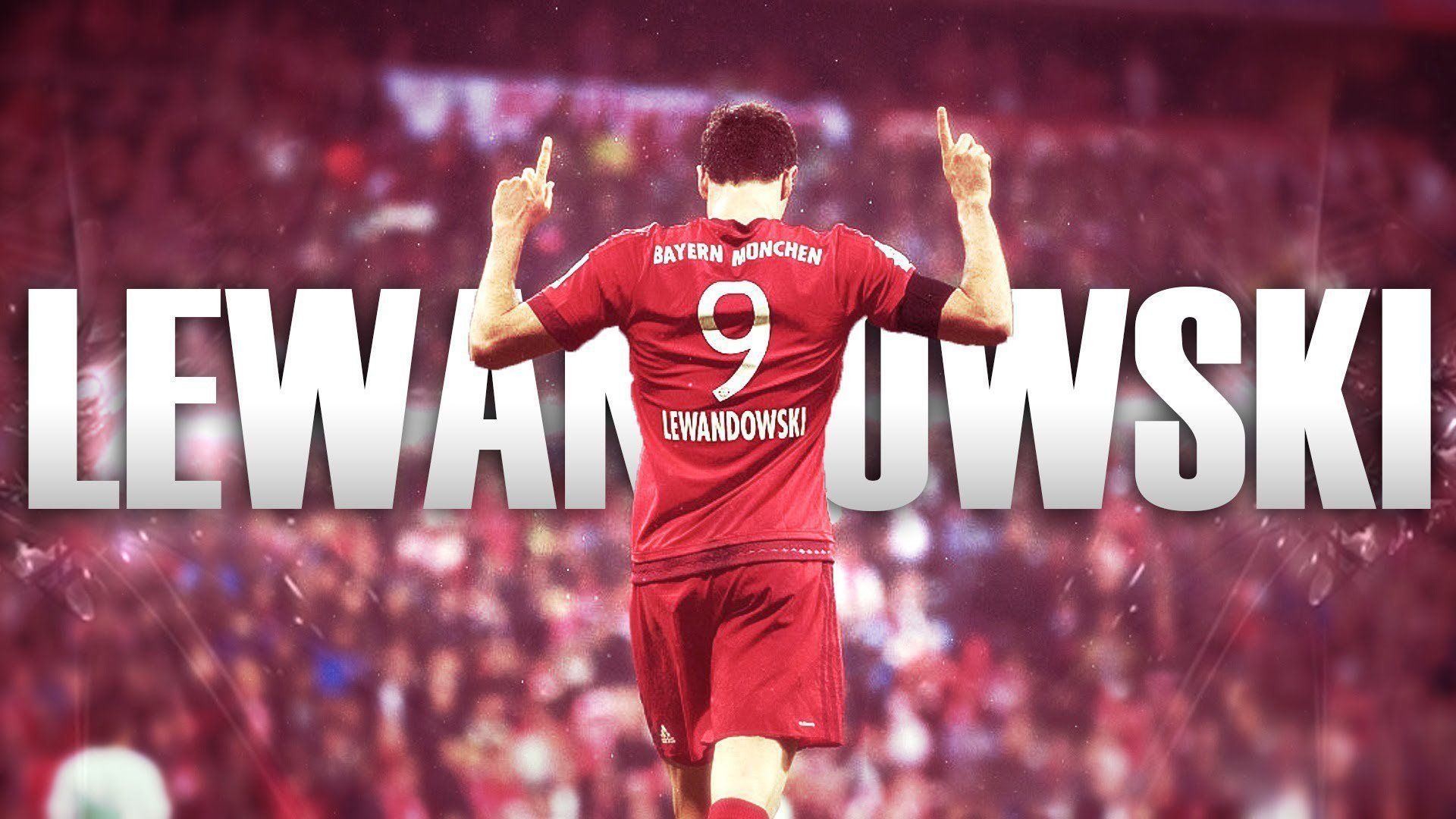 Robert Lewandowski, FC Bayern München, Rückennummer 9, Rückansicht, Schriftzug, 1080p-Hintergrundbild