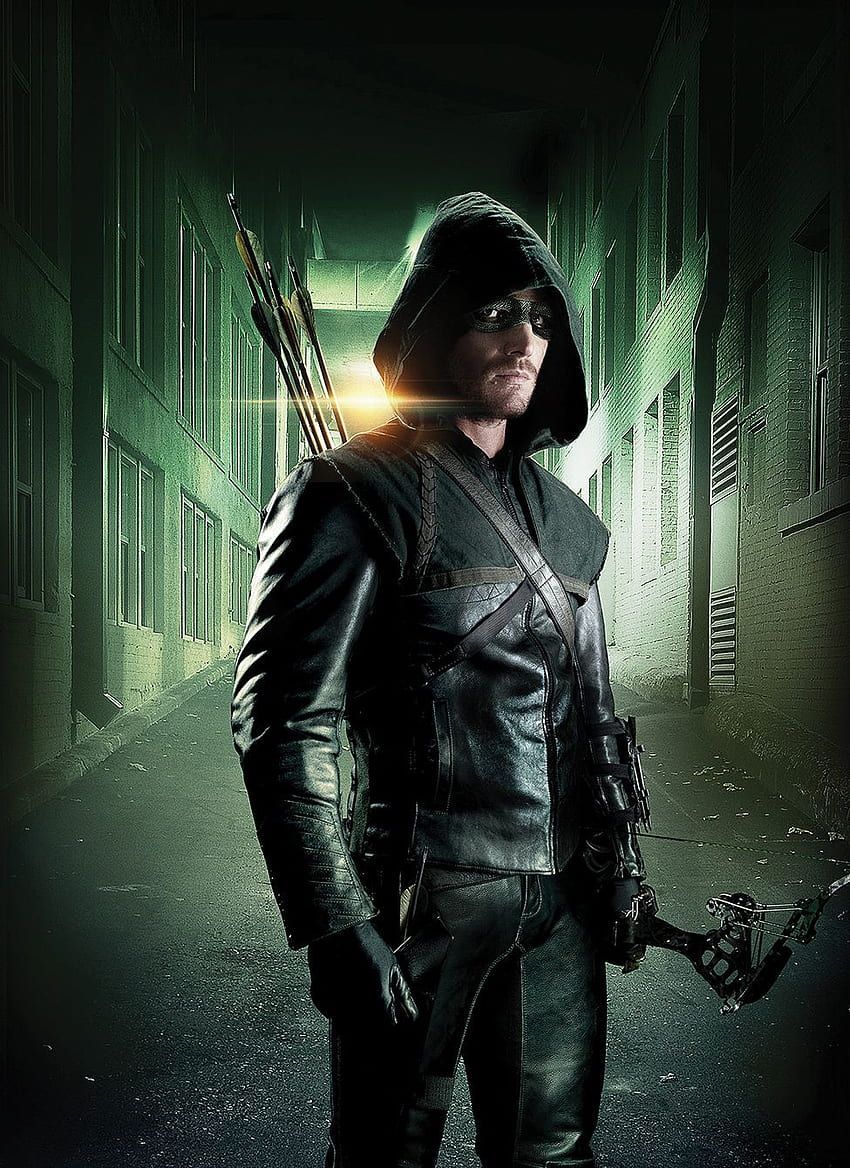 Arrow, Oliver Queen, Lederjacke, Bogen, Dunkel, HD, iPad-Hintergrundbild