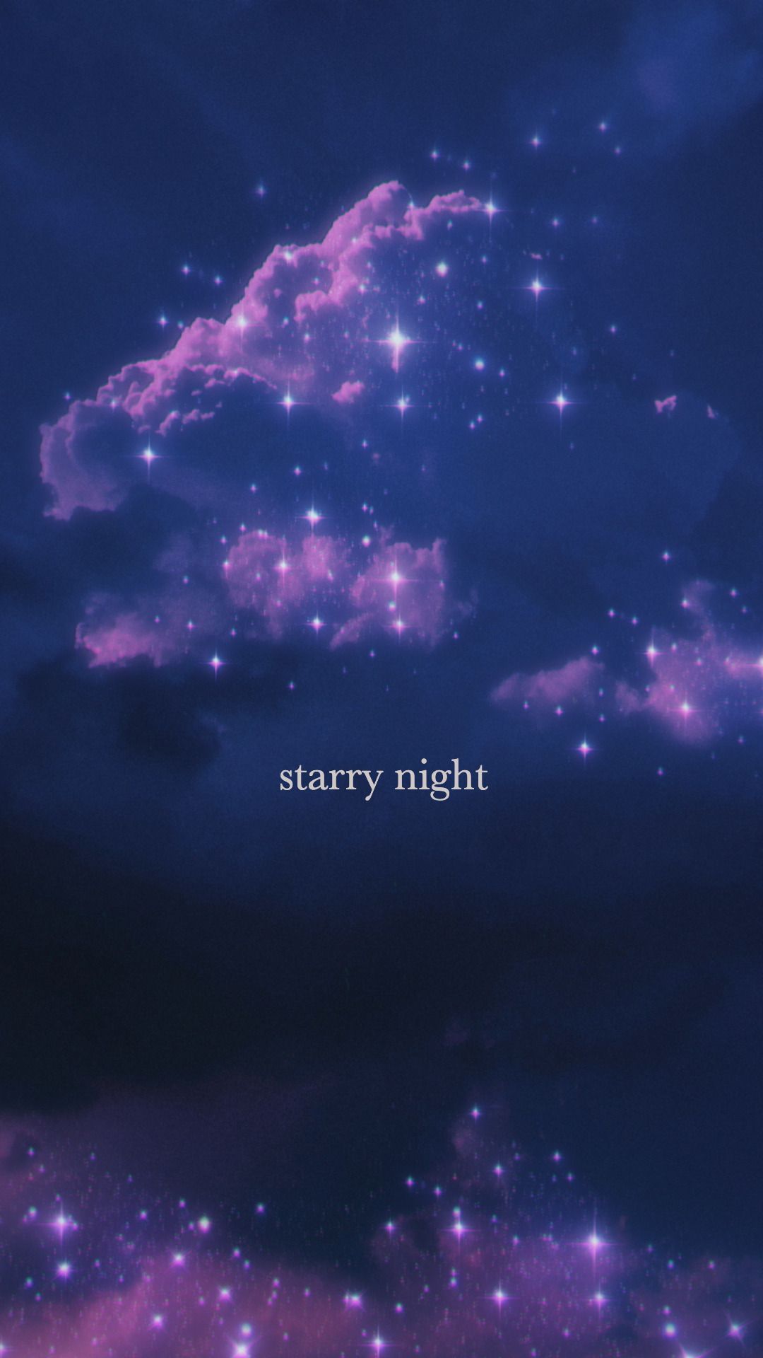 Sternenhimmel, Lila Wolken, Nacht, Galaxie, Full HD, Handy-Hintergrund im Hochformat