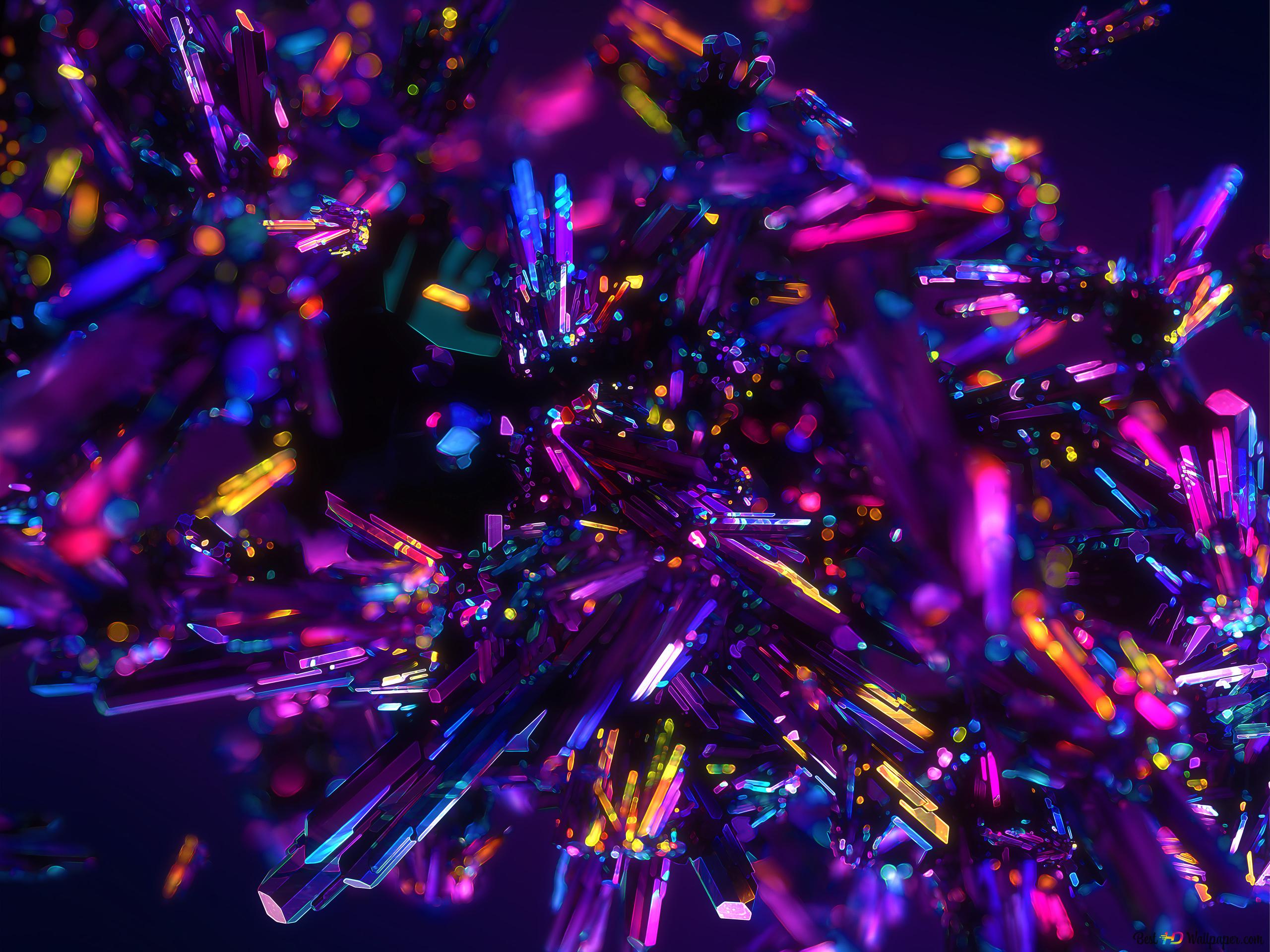 Glitzer, Lametta, Lila, Bokeh, Abstrakt, 2K, Hintergrundbild fürs Tablet