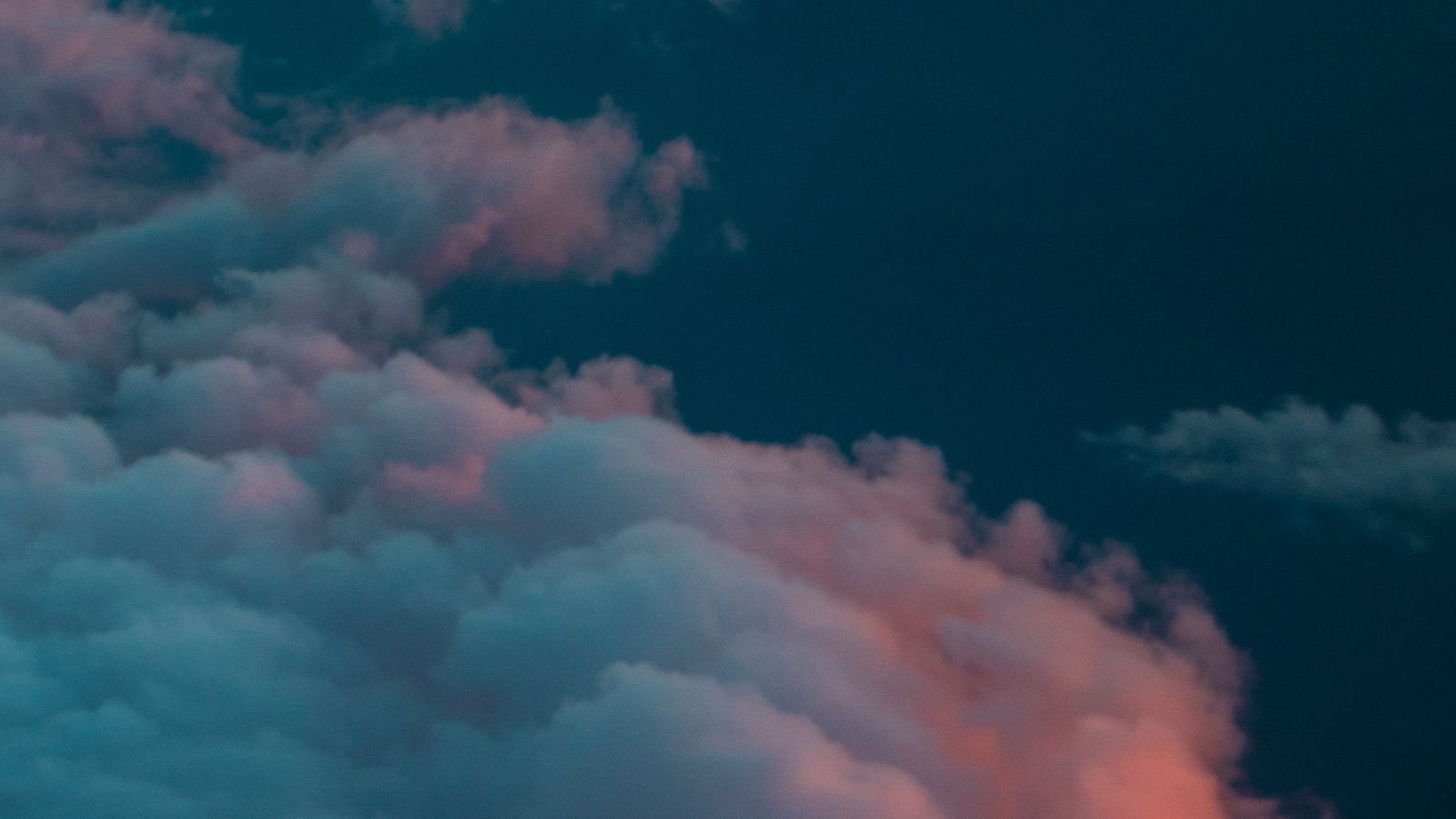Wolken, Türkiser Himmel, Abendrot, Minimalistisch, 16:9, HD-Hintergrundbild für den Desktop