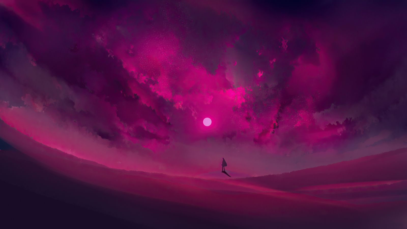 Nebel, Weltraum, Planet, Magenta, Dunkel, HD, Desktop-Hintergrund für Windows