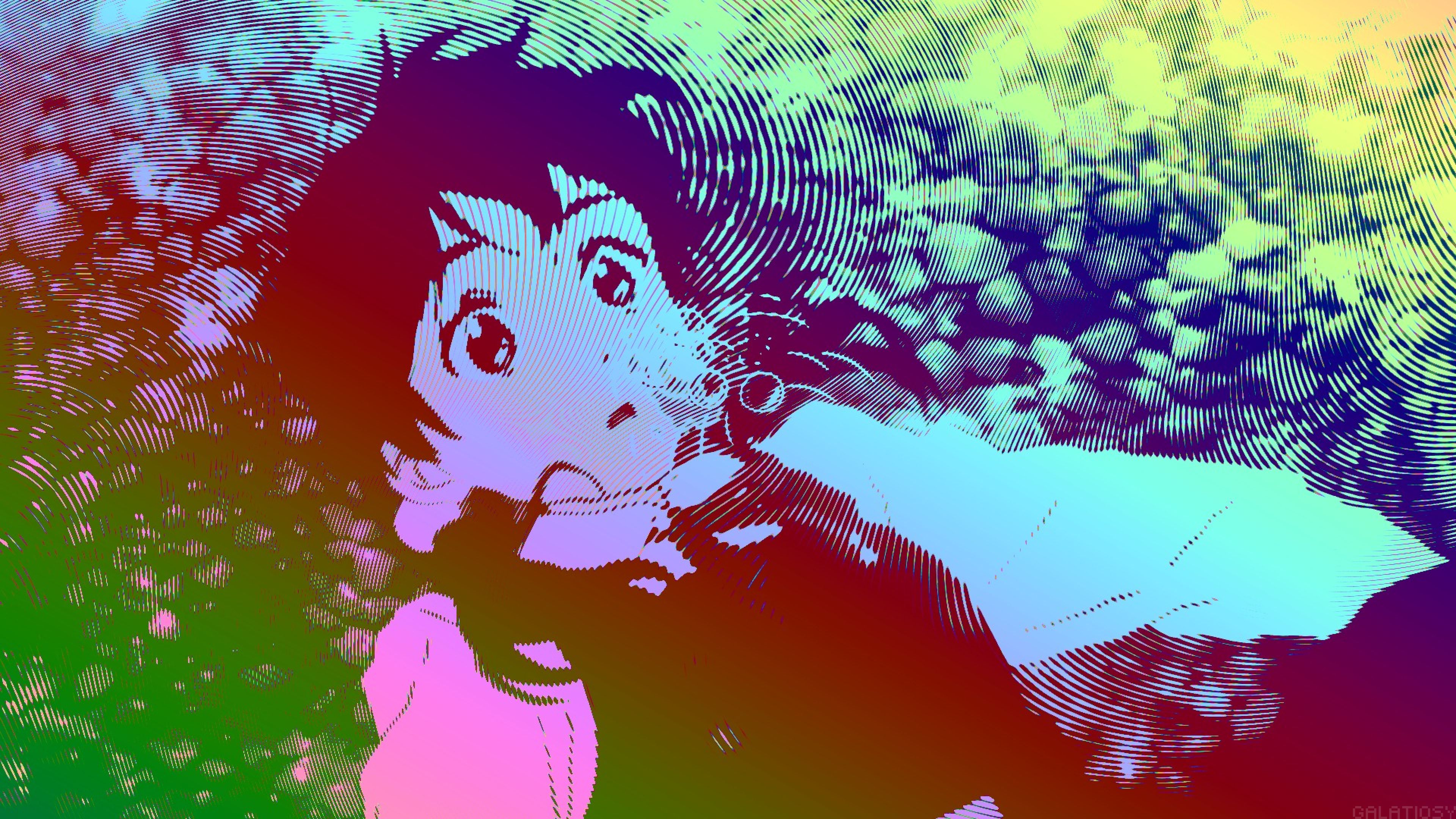 Anime-Mädchen, Regenbogenfarben, Psychedelisch, Porträt, 3840x2160, Desktop-Hintergrund