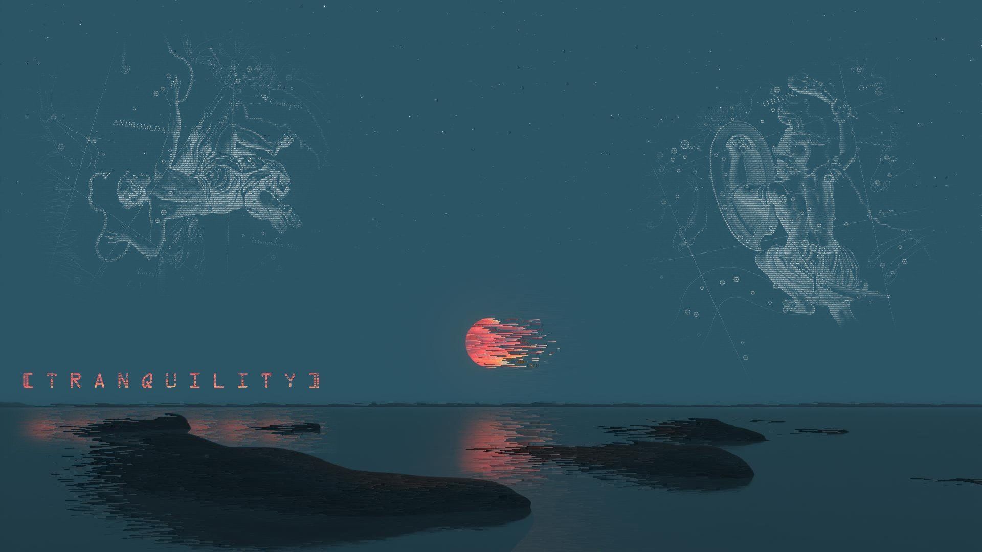Tranquility, Sternbilder, Meer, Sonne, Türkis, Full HD 1080p, Desktop-Hintergrundbild