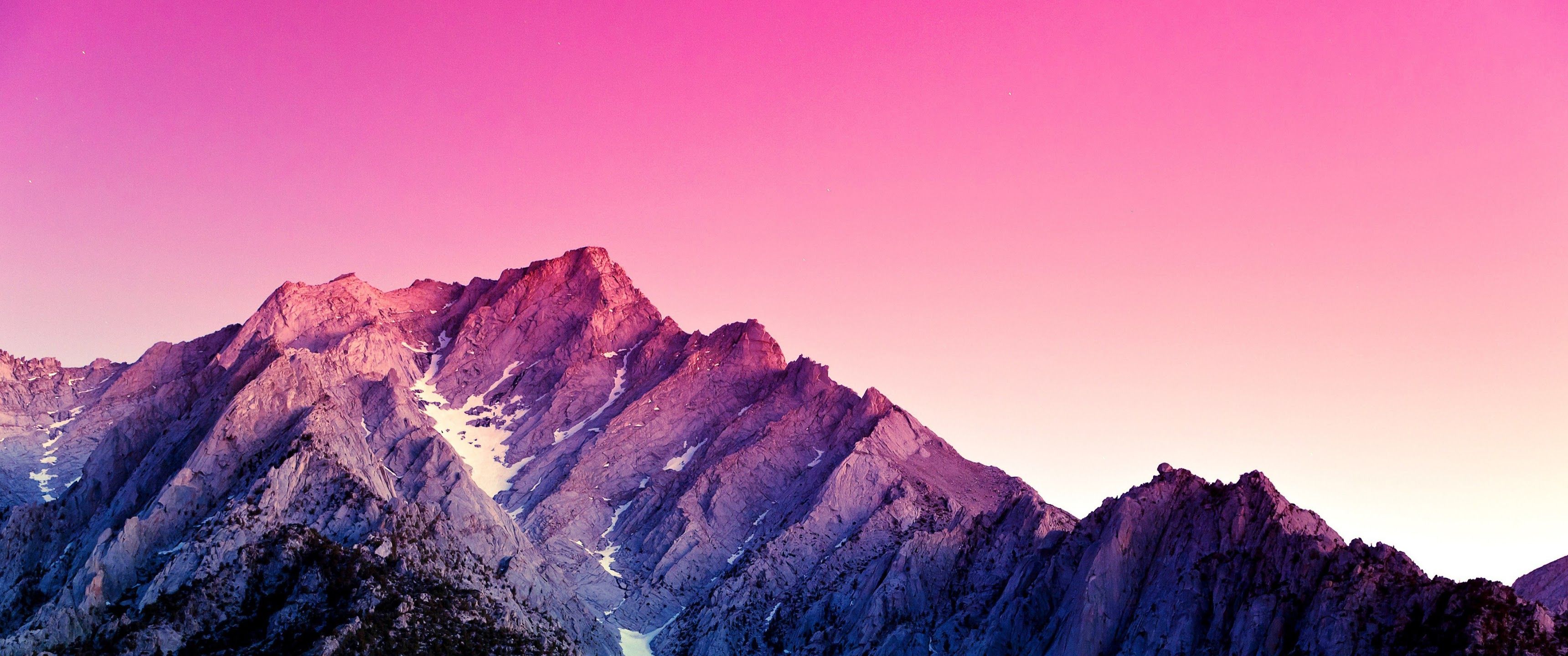 Berge, Gipfel, Pinker Himmel, Gebirge, 2K, Desktop-Hintergrund für Windows