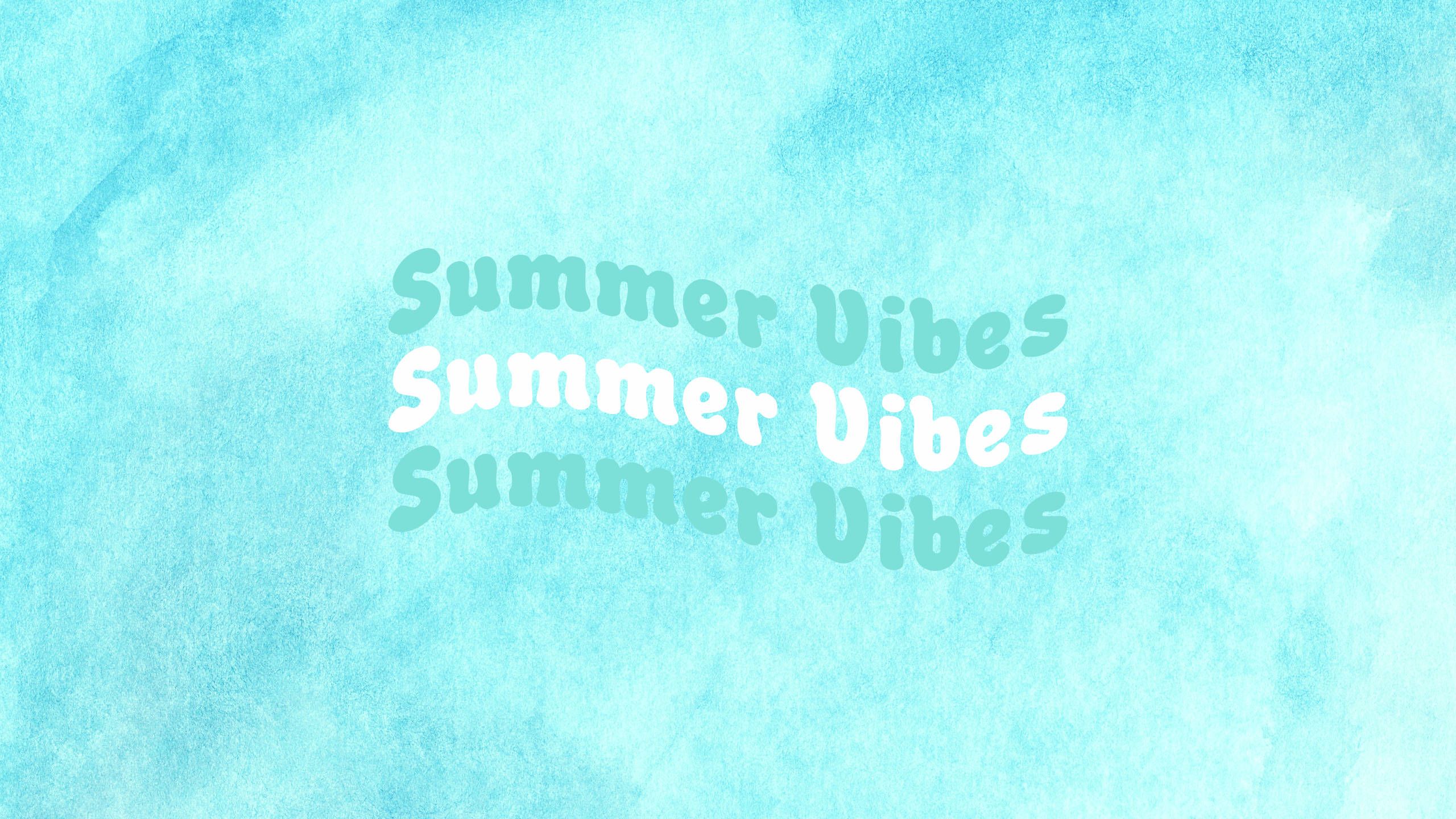Summer Vibes, Text, Hellblau, Wasser, Sommer, 2K, Hintergrund für den Desktop