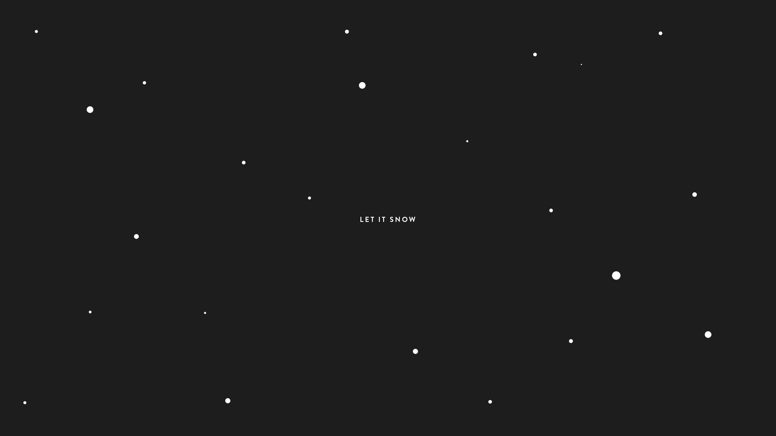 Let It Snow, Sterne, Schwarzer Hintergrund, Minimalistisch, 2K Wallpaper
