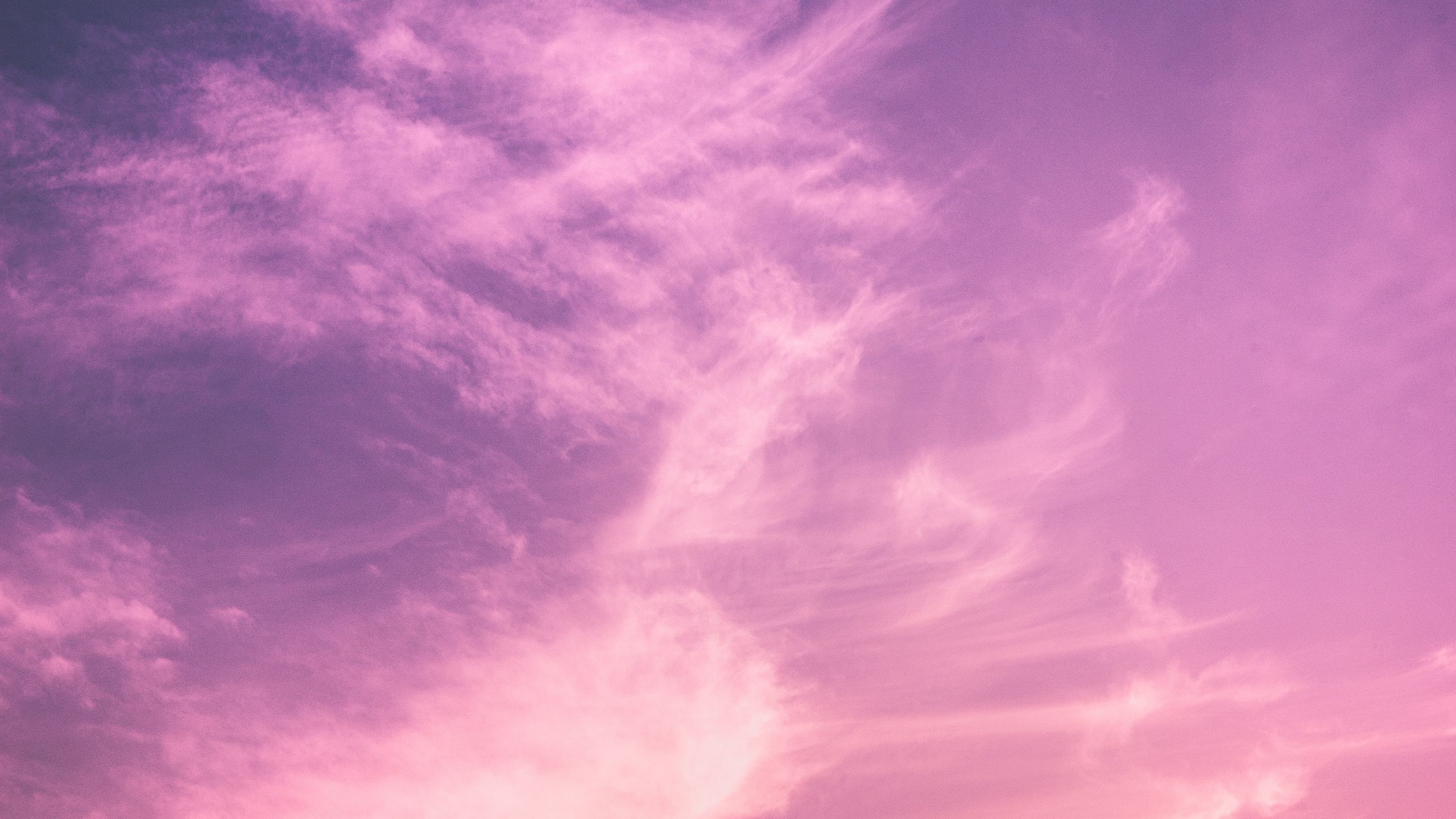 Wolken, Rosa Himmel, Pastell, 2K 1440p, Desktop-Hintergrundbild