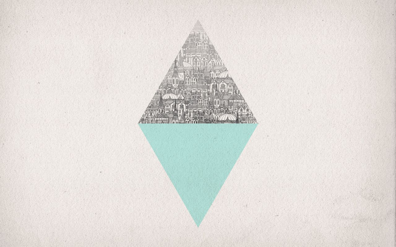 Raute, Geometrie, Türkis, Skizze, Minimalistisch, 16:10, HD-Hintergrundbild für den Desktop