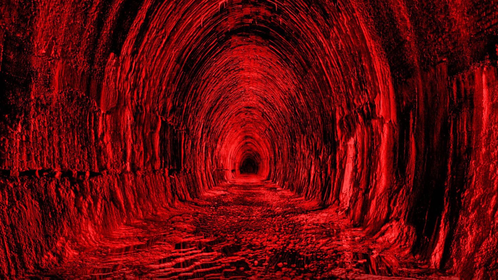 Tunnel, Rot, Gestein, Perspektive, 16:9, HD-Hintergrundbild für den Desktop