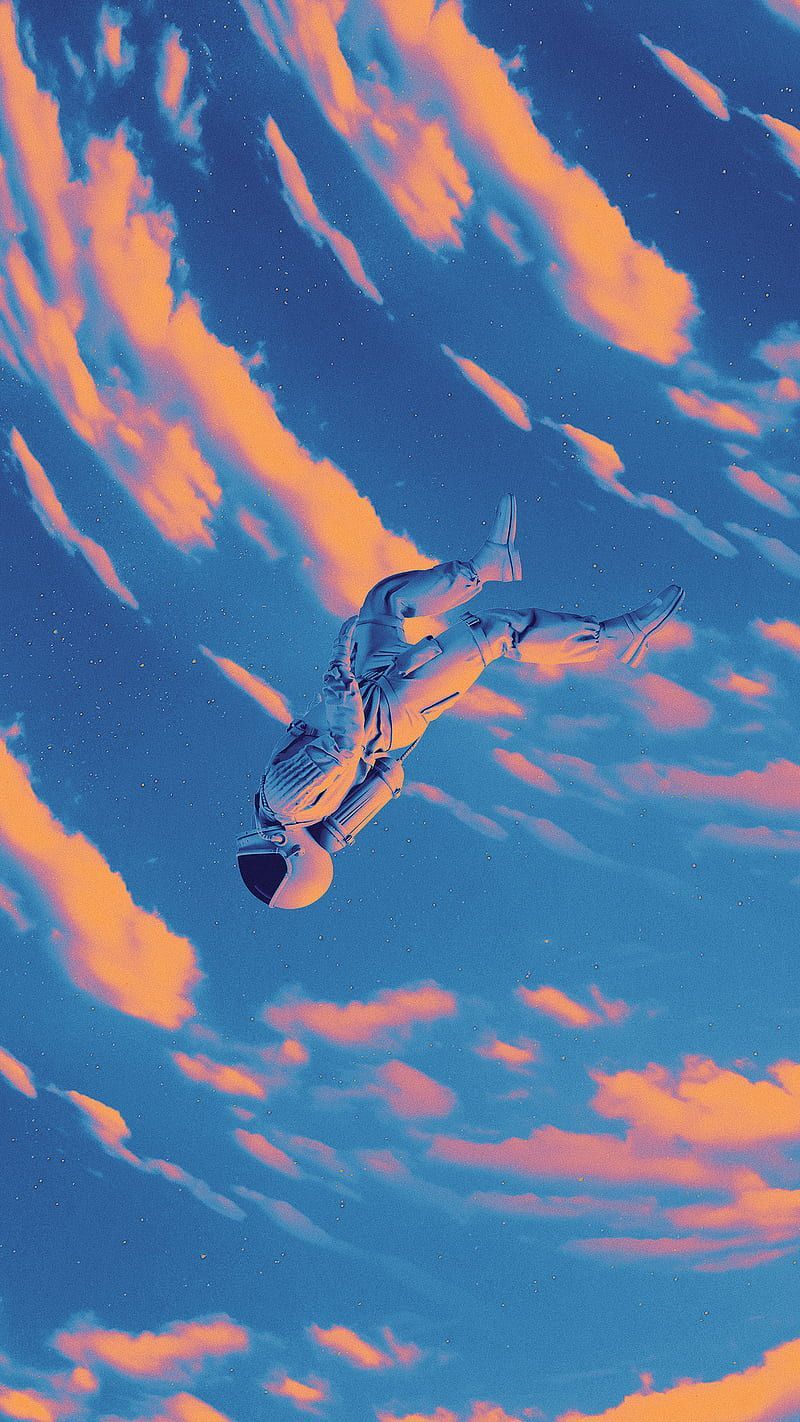 Fallen, Person, Wolken, Himmel, Anime-Stil, HD, Hintergrundbild fürs Handy