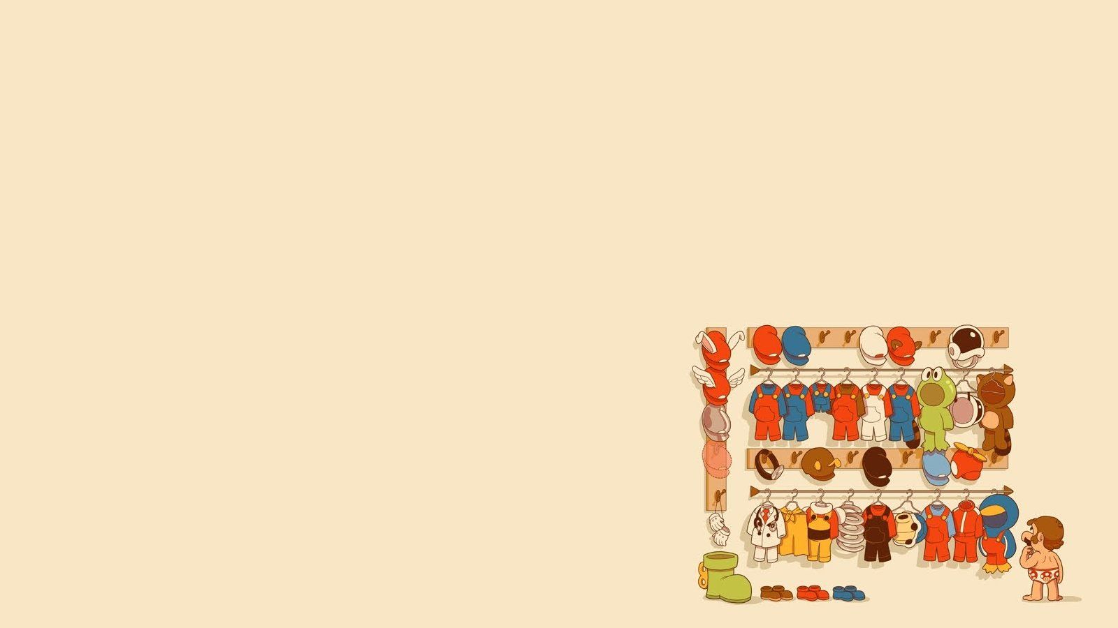 Illustration, Kleiderständer, Beiger Hintergrund, Minimalistisch, Retro, HD Wallpaper