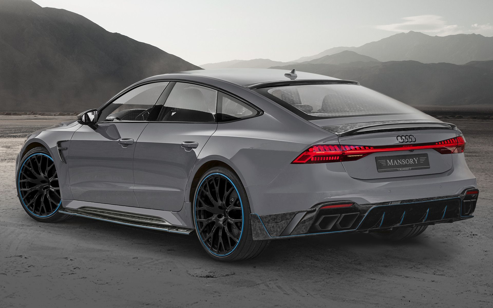 Audi RS7, Mansory, Grau, Heckansicht, Diffusor, 16:10, Full-HD-Hintergrundbild für den Desktop