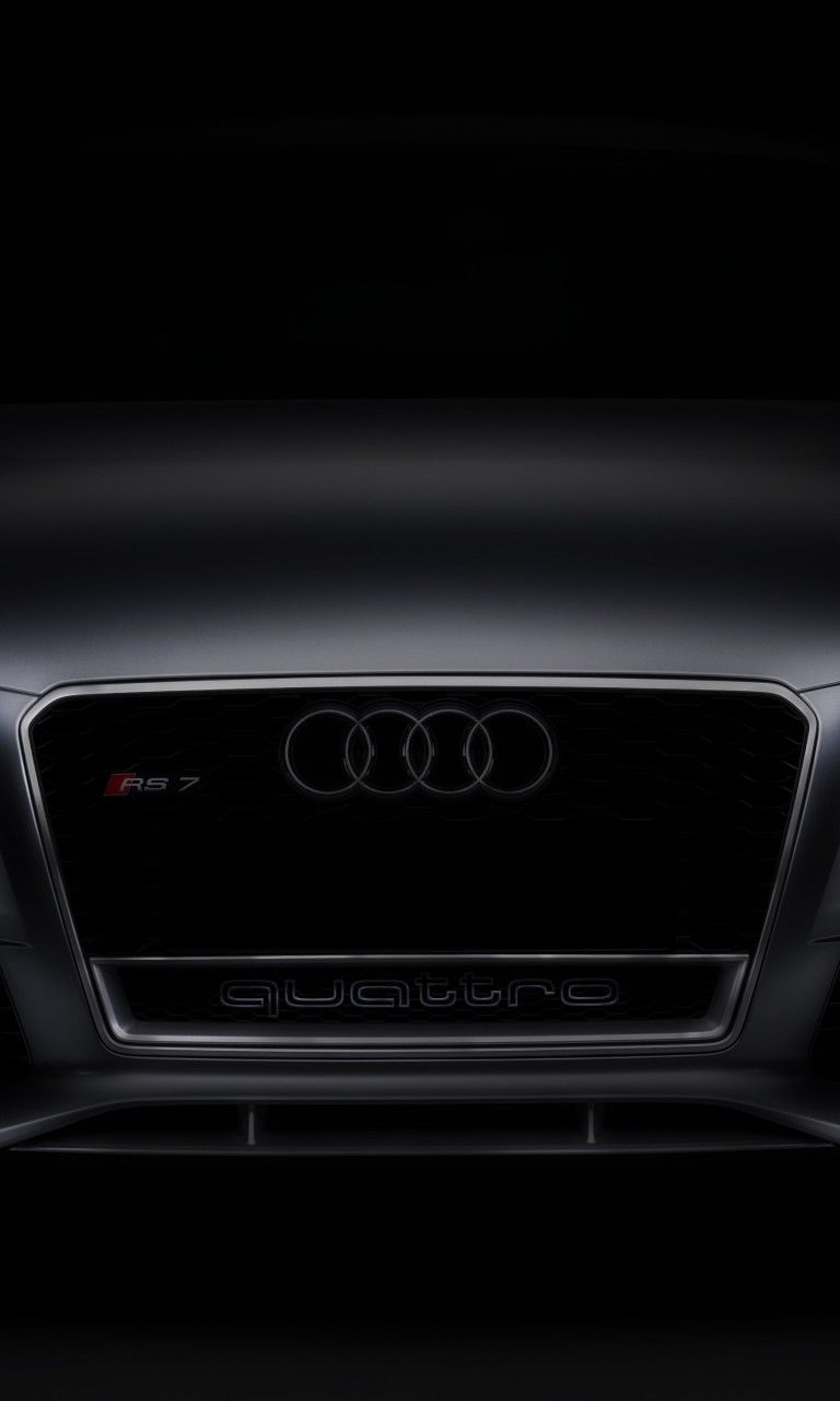 Audi RS7, Kühlergrill, Dunkel, Minimalismus, Detailaufnahme, HD, iPhone-Hintergrundbild