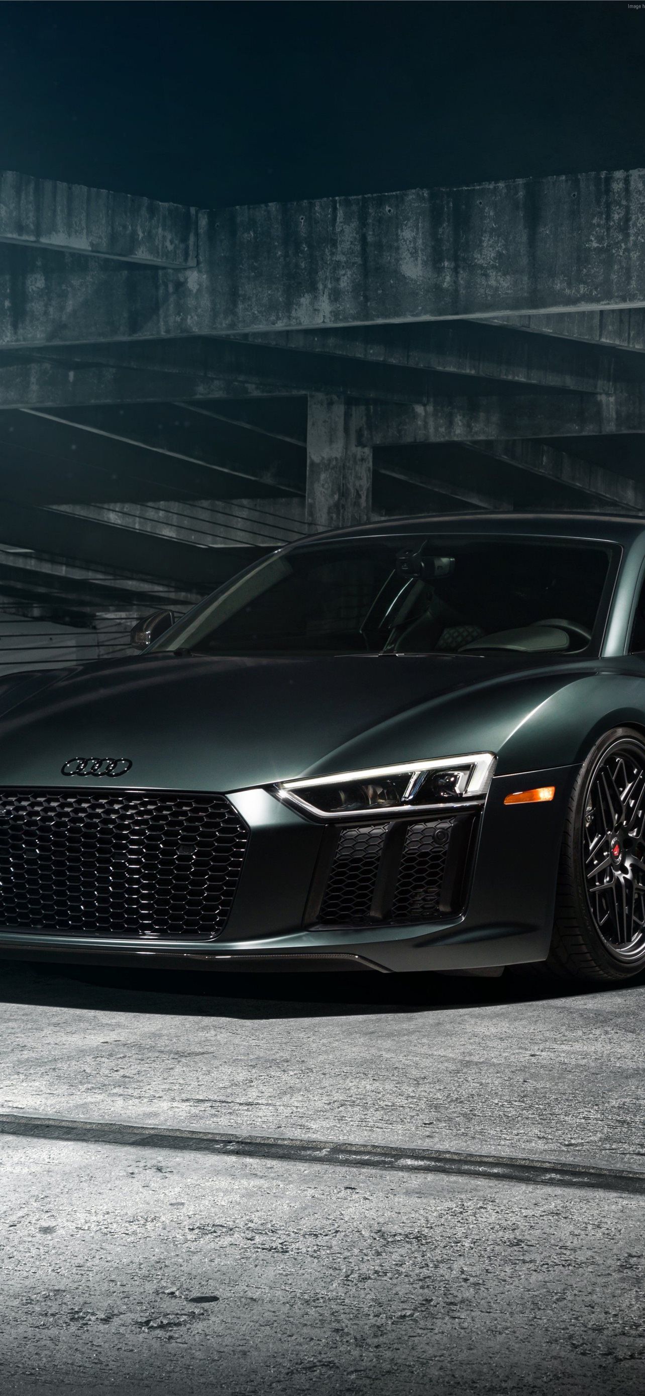Audi R8, Schwarz, Parkhaus, Supersportwagen, Dunkel, Full HD, Sperrbildschirm fürs iPhone