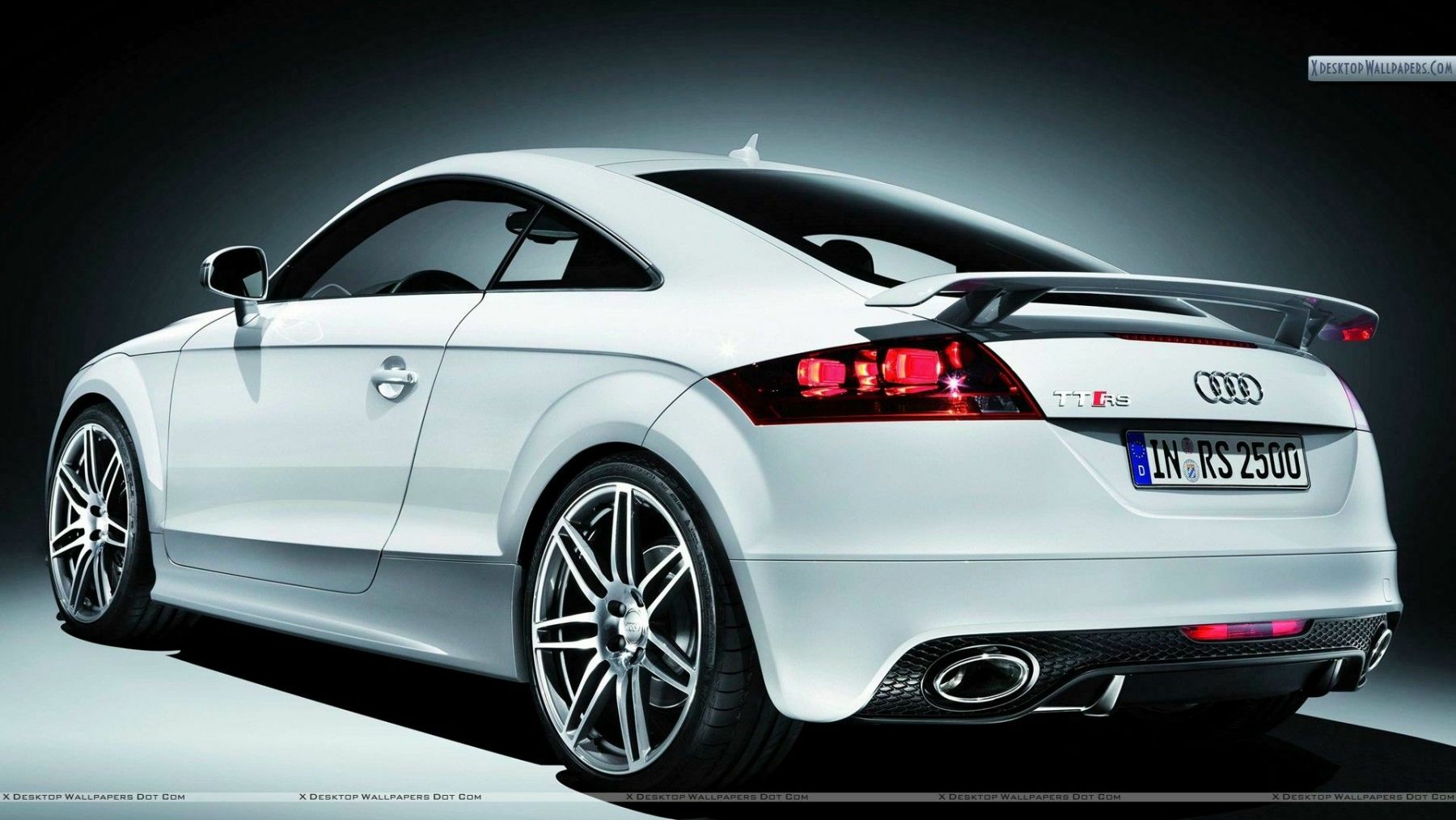 Audi TT RS, Weiß, Heckansicht, Rückleuchten, Studio, HD, Hintergrundbild für den PC