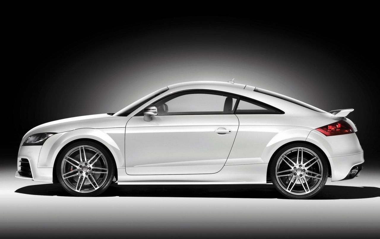 Audi TT, Weiß, Seitenansicht, Studio, Schwarz-Weiß, HD, Hintergrund für den Desktop
