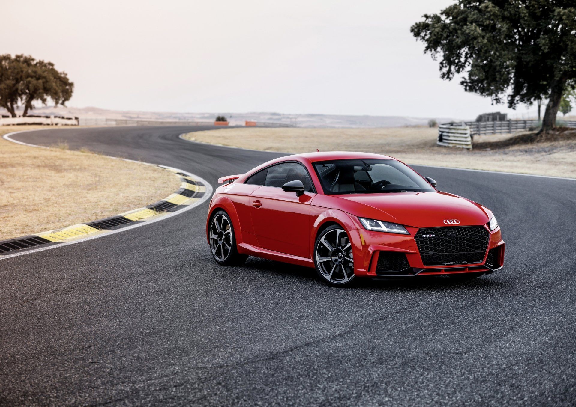 Audi TT RS, Rot, Rennstrecke, Kurve, Hügel, Full HD, Desktop-Hintergrund für Windows