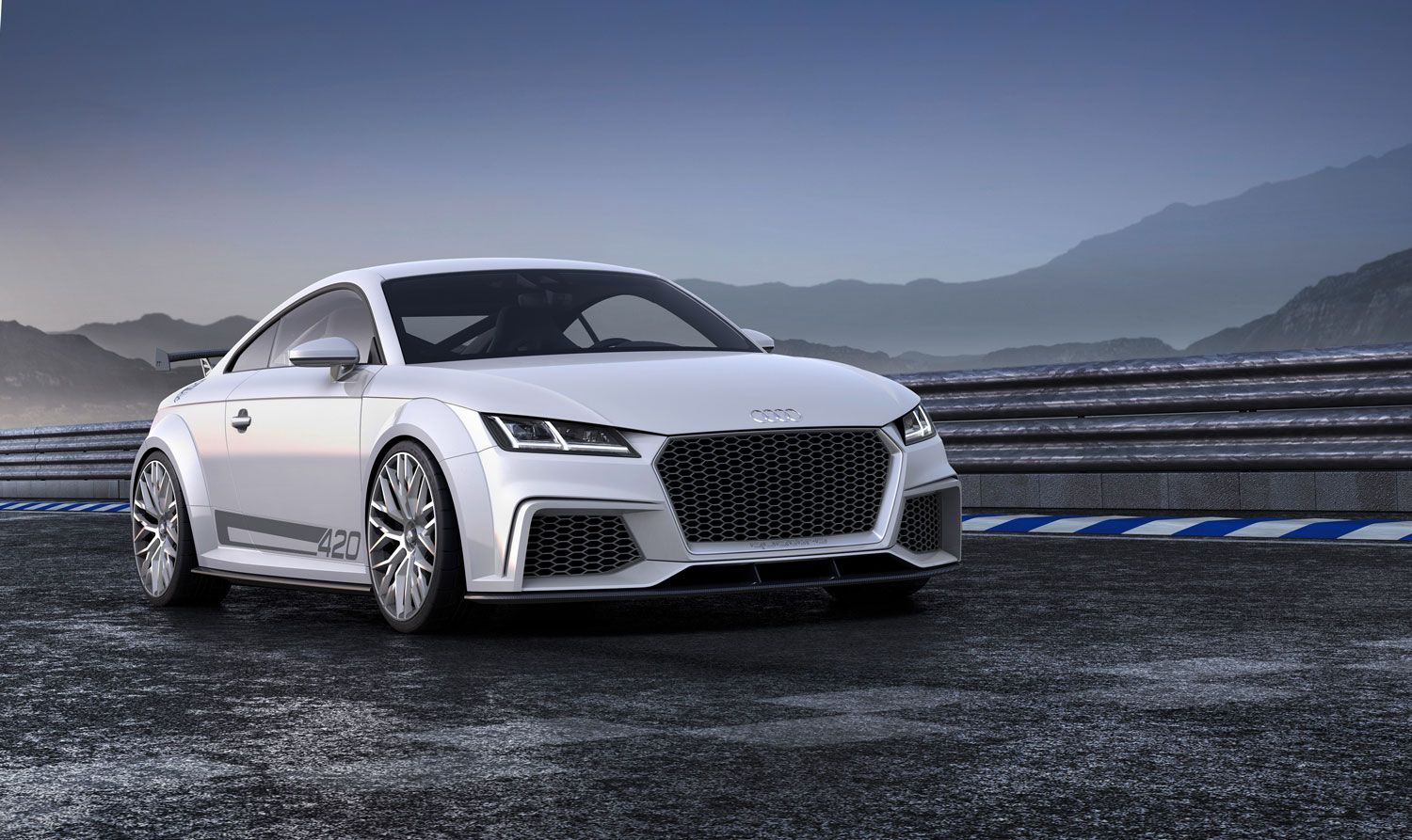 Audi TT quattro sport concept, Konzeptauto, Silber, Berge, Frontansicht, HD, Windows-Hintergrundbild