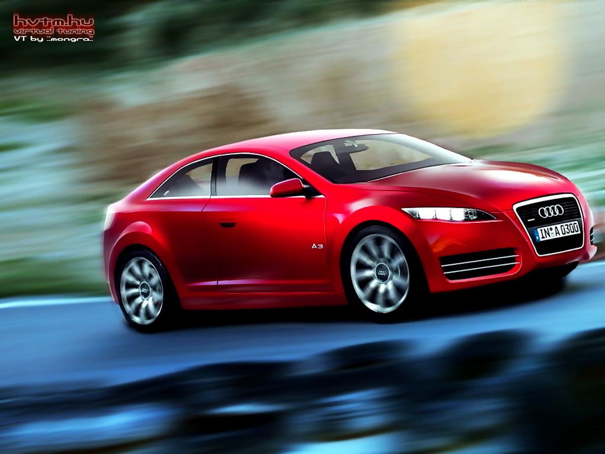 Audi TT, Konzeptauto, Rot, Bewegungsunschärfe, Digitale Kunst, Hintergrundbild fürs iPad