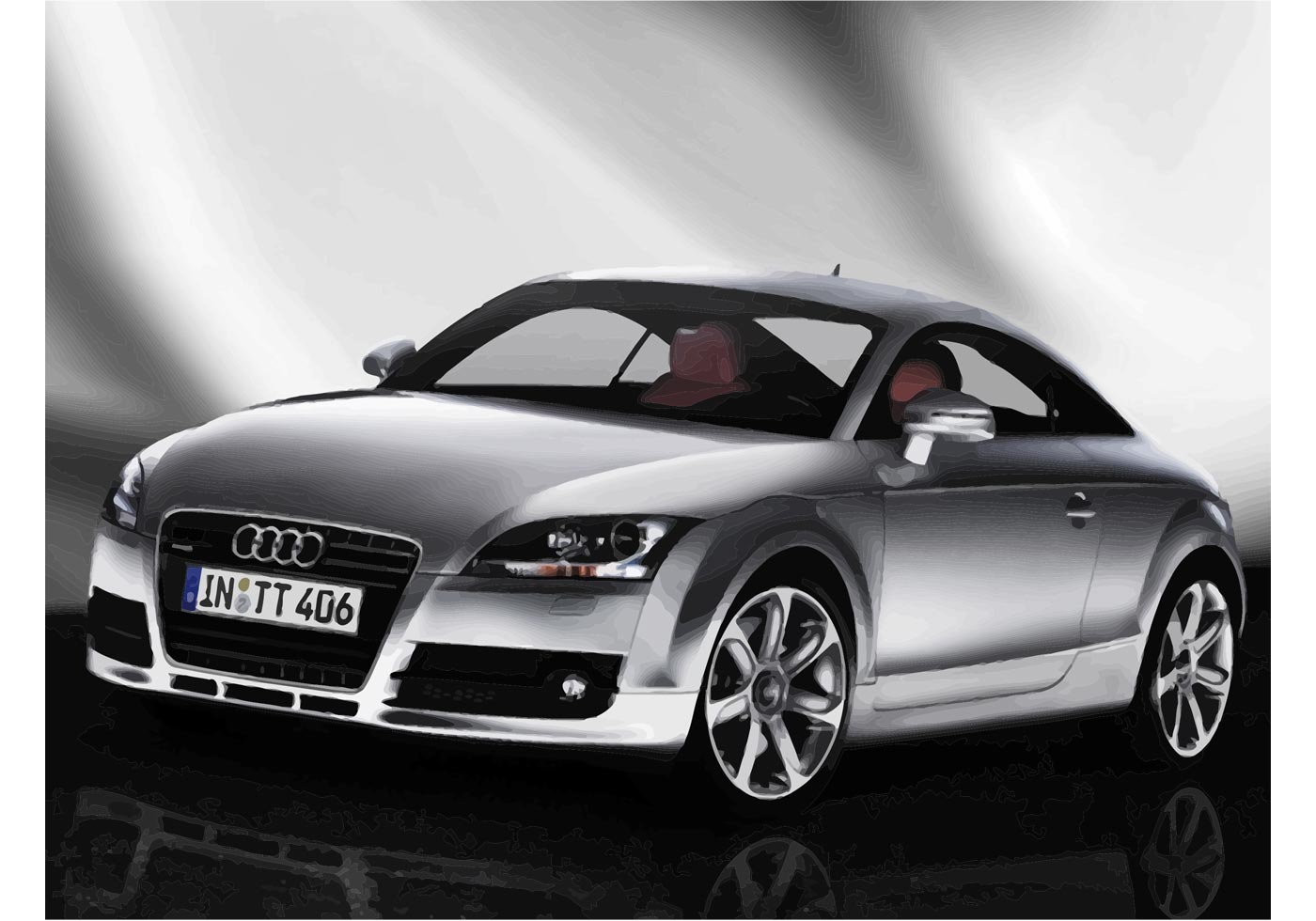 Audi TT, Silber, Schwarz-Weiß, Studio, Coupé, HD, Hintergrundbild für den PC