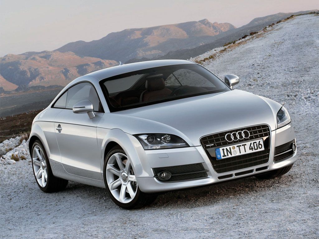 Audi TT, Silber, Schnee, Berge, Frontansicht, Hintergrundbild für iPad und Tablet