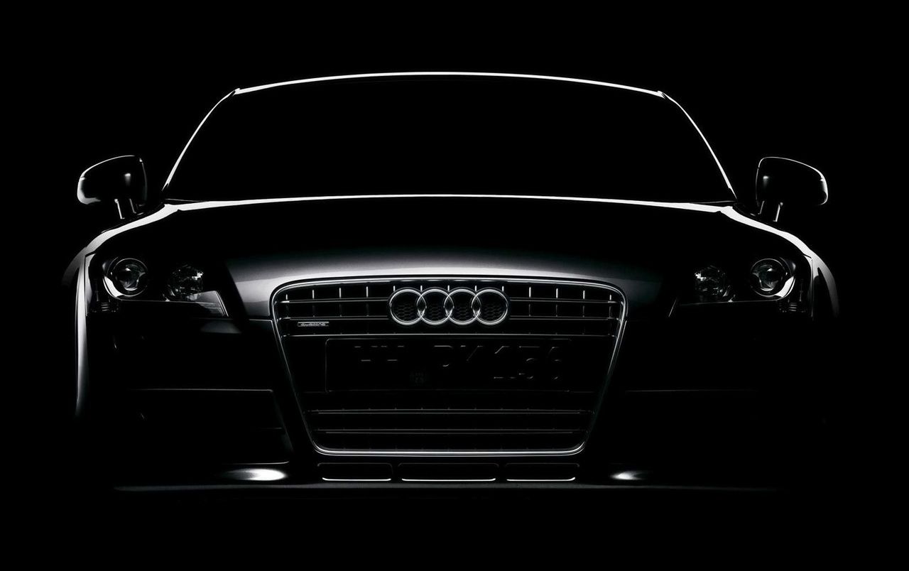 Audi TT, Silhouette, Kühlergrill, Schwarzer Hintergrund, Minimalismus, HD Wallpaper