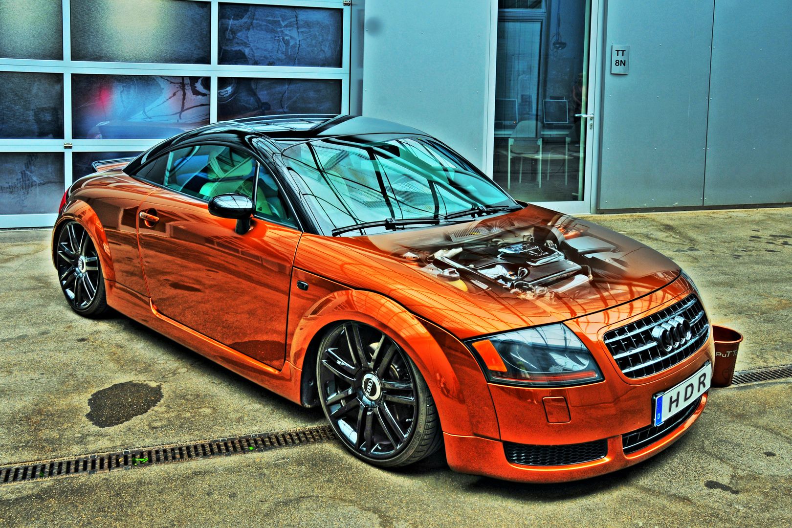 Audi TT 8N, Orange, Tuning, HDR, Chrom, HD, Hintergrundbild für den PC