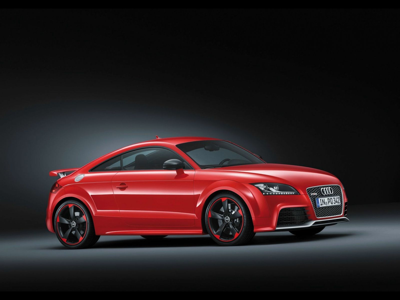 Audi TT RS, Rot, Studio, Schwarze Felgen, Coupé, HD, iPad-Hintergrundbild