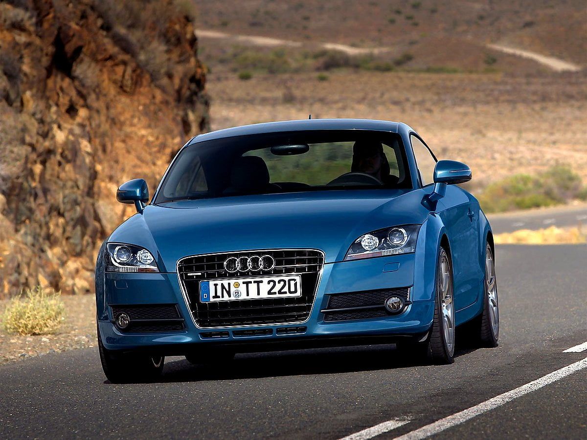 Audi TT, Blau, Landstraße, Felsen, Frontansicht, Hintergrundbild für iPad und Tablet