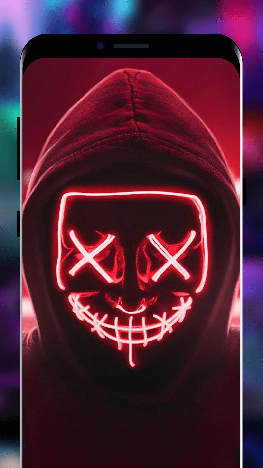 LED-Maske, Kapuze, Rot, Hacker, Dunkel, Full HD, Sperrbildschirm fürs iPhone